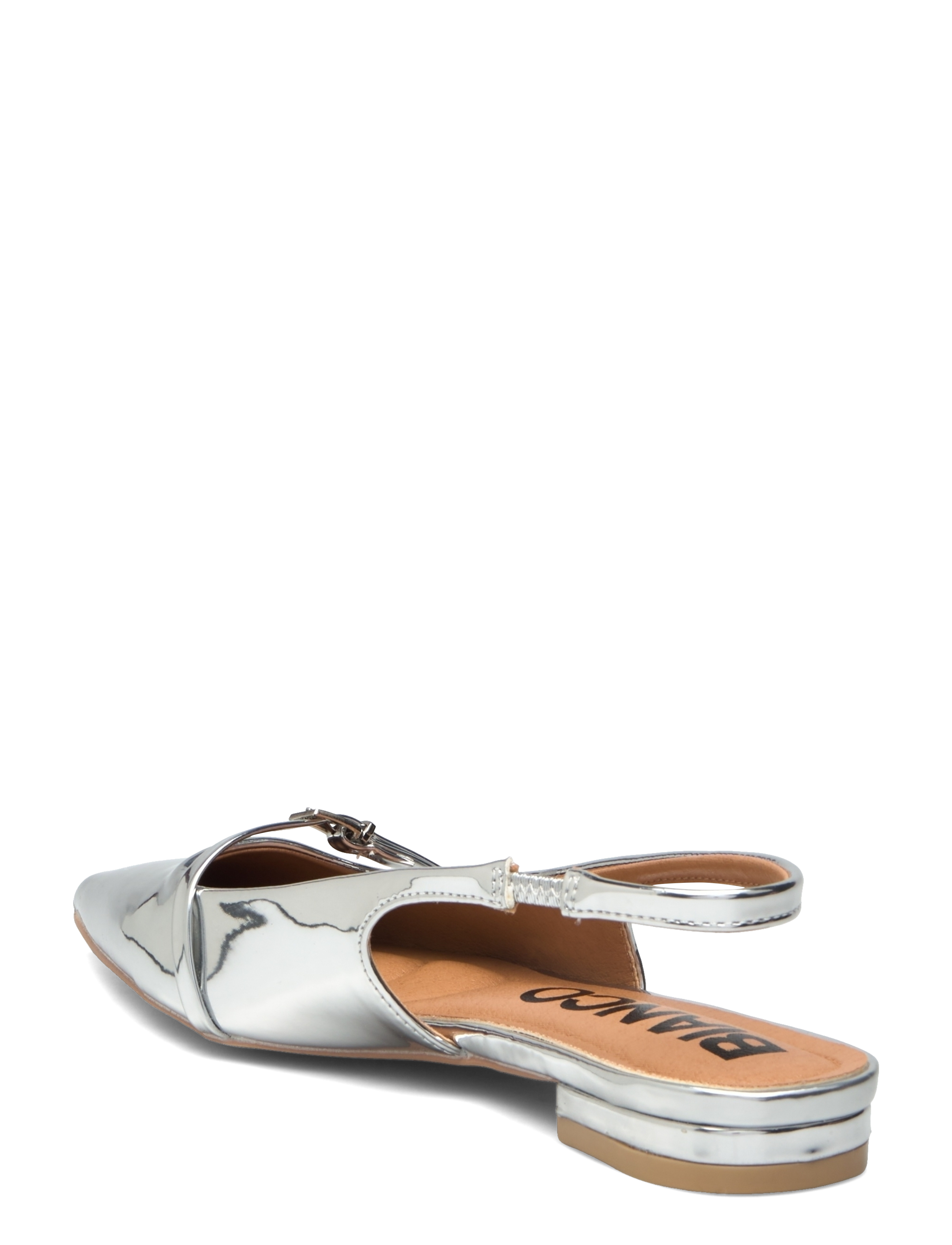 Bianco - BIABARI Pointy Flat Slingback Faux Leather - besondere anlässe - silver mirror - 3