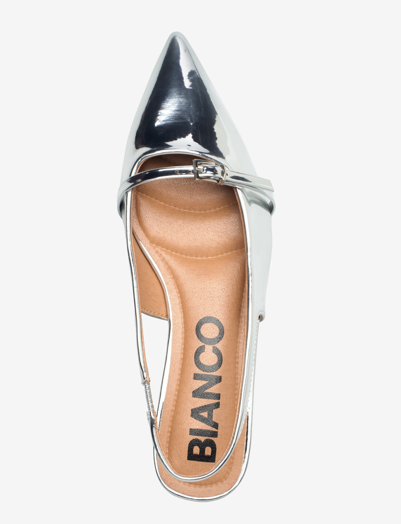 Bianco - BIABARI Pointy Flat Slingback Faux Leather - madalad slingback-kingad - silver mirror - 4