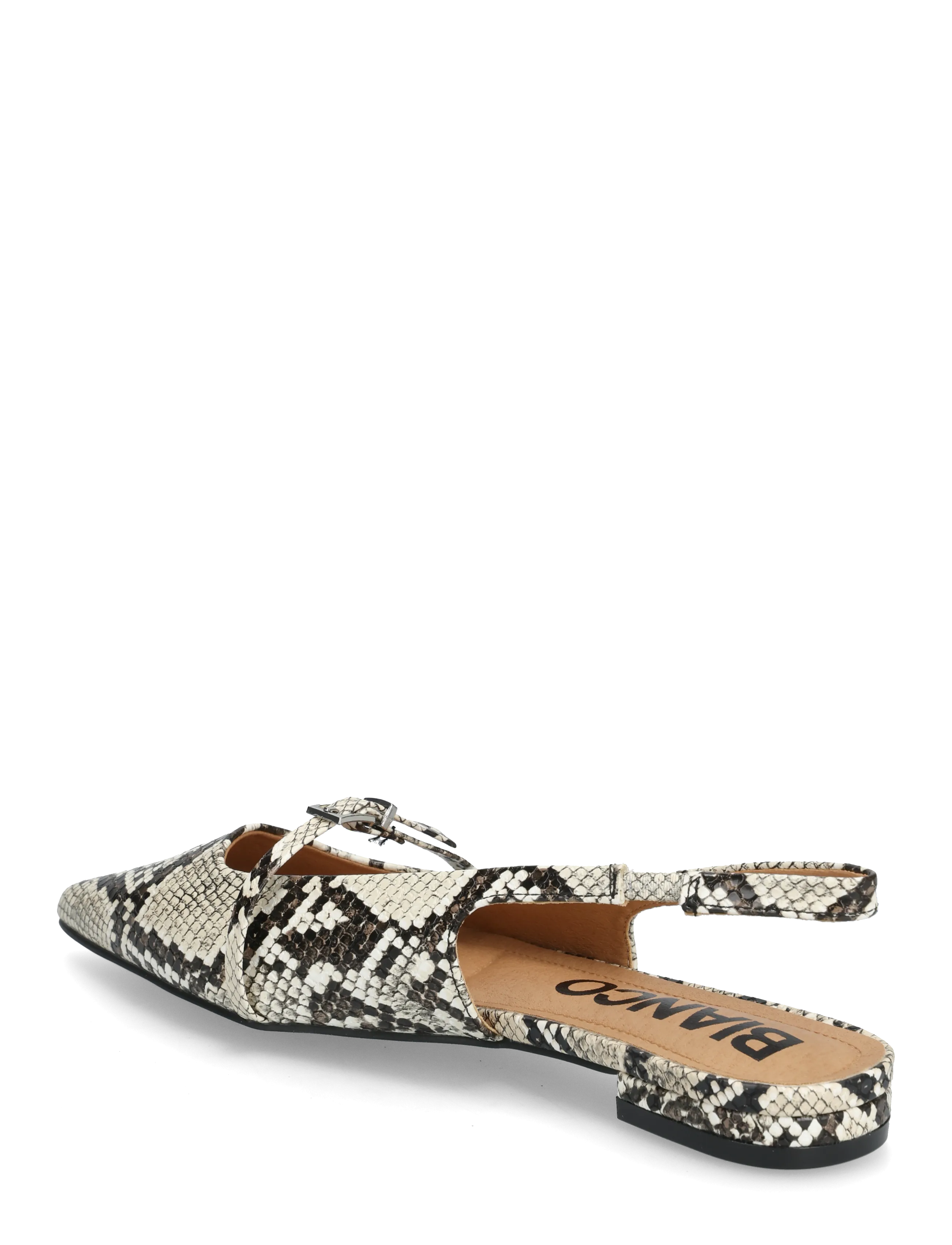 Bianco - BIABARI Pointy Flat Slingback Faux Leather - særlige begivenheder - white snake - 2