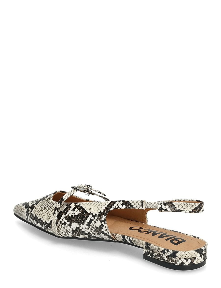 Bianco - BIABARI Pointy Flat Slingback Faux Leather - besondere anlässe - white snake - 2