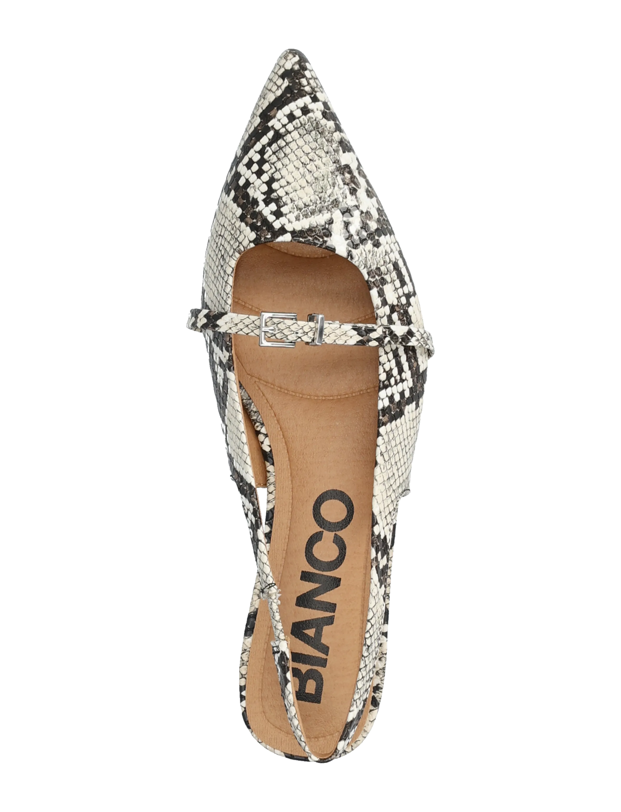 Bianco - BIABARI Pointy Flat Slingback Faux Leather - særlige begivenheder - white snake - 3