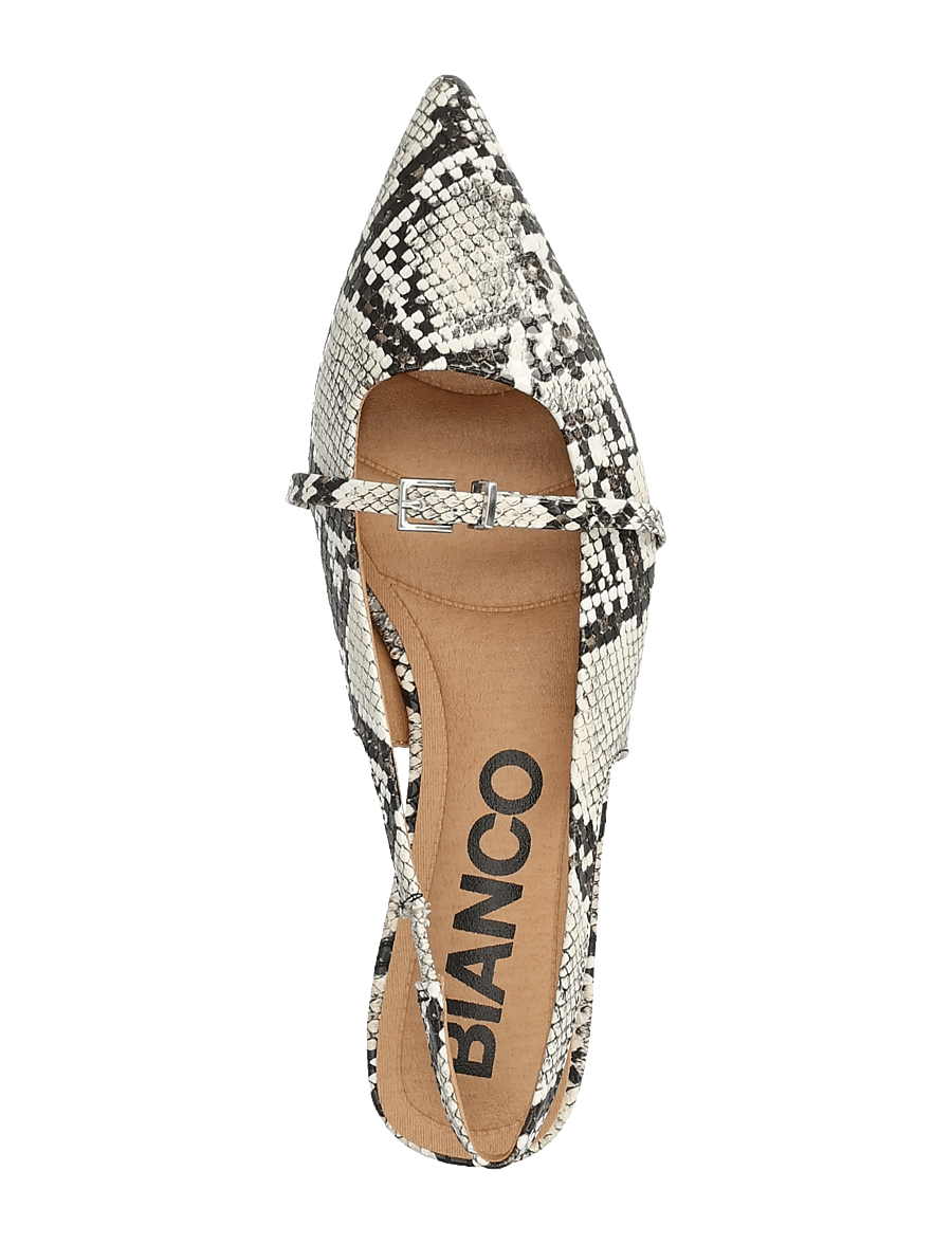 Bianco - BIABARI Pointy Flat Slingback Faux Leather - besondere anlässe - white snake - 3