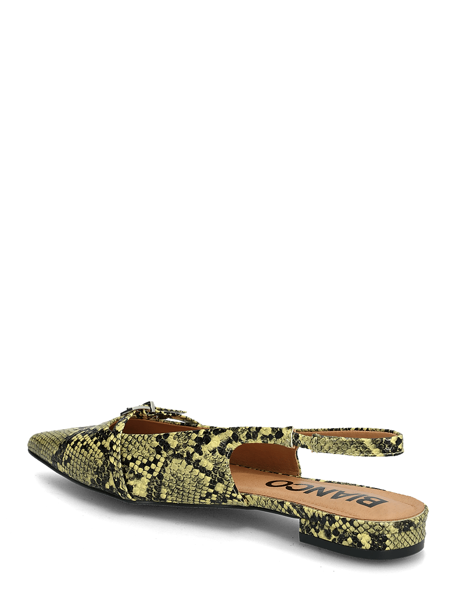 Bianco - BIABARI Pointy Flat Slingback Faux Leather - besondere anlässe - yellow snake - 2