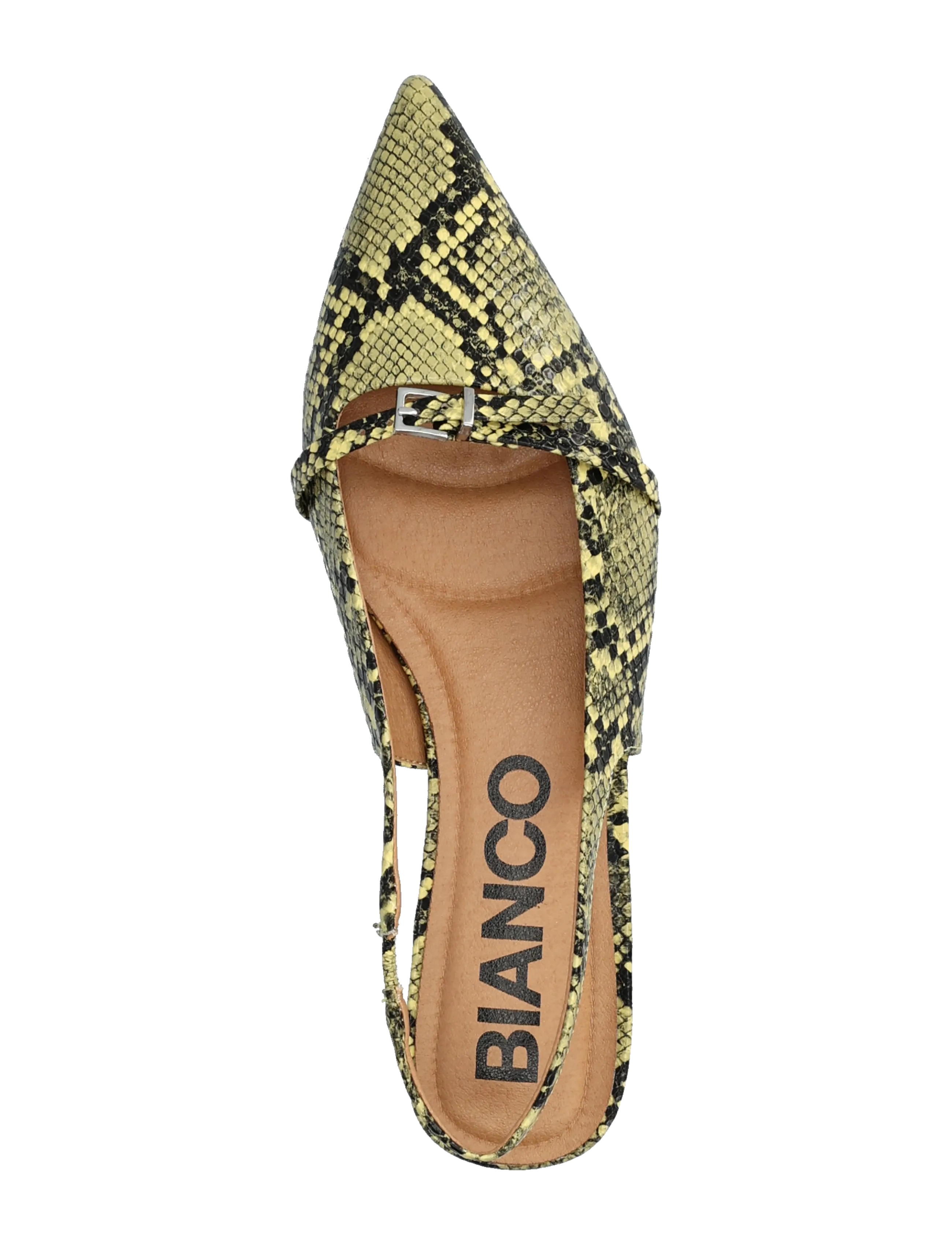 Bianco - BIABARI Pointy Flat Slingback Faux Leather - besondere anlässe - yellow snake - 3