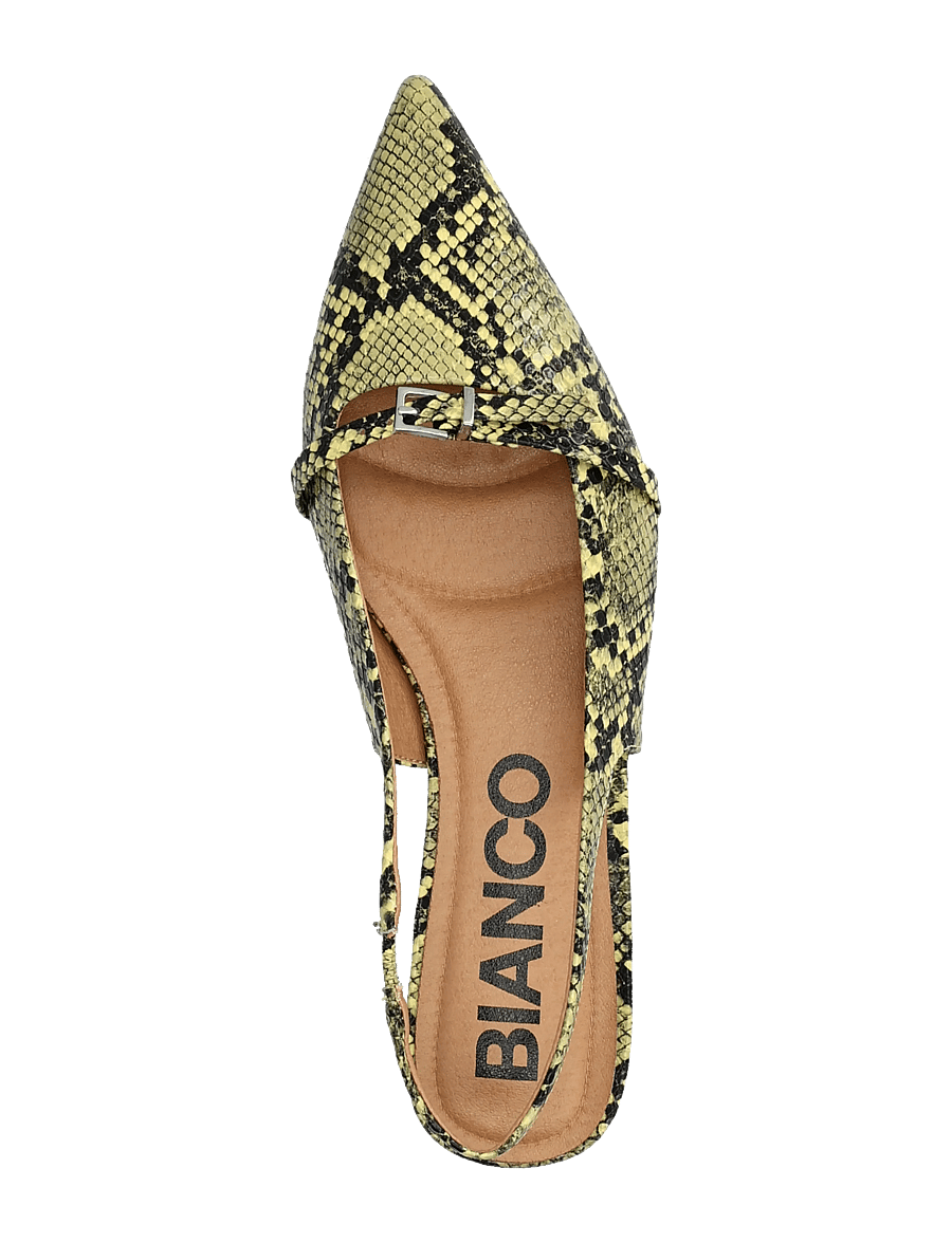 Bianco - BIABARI Pointy Flat Slingback Faux Leather - besondere anlässe - yellow snake - 3