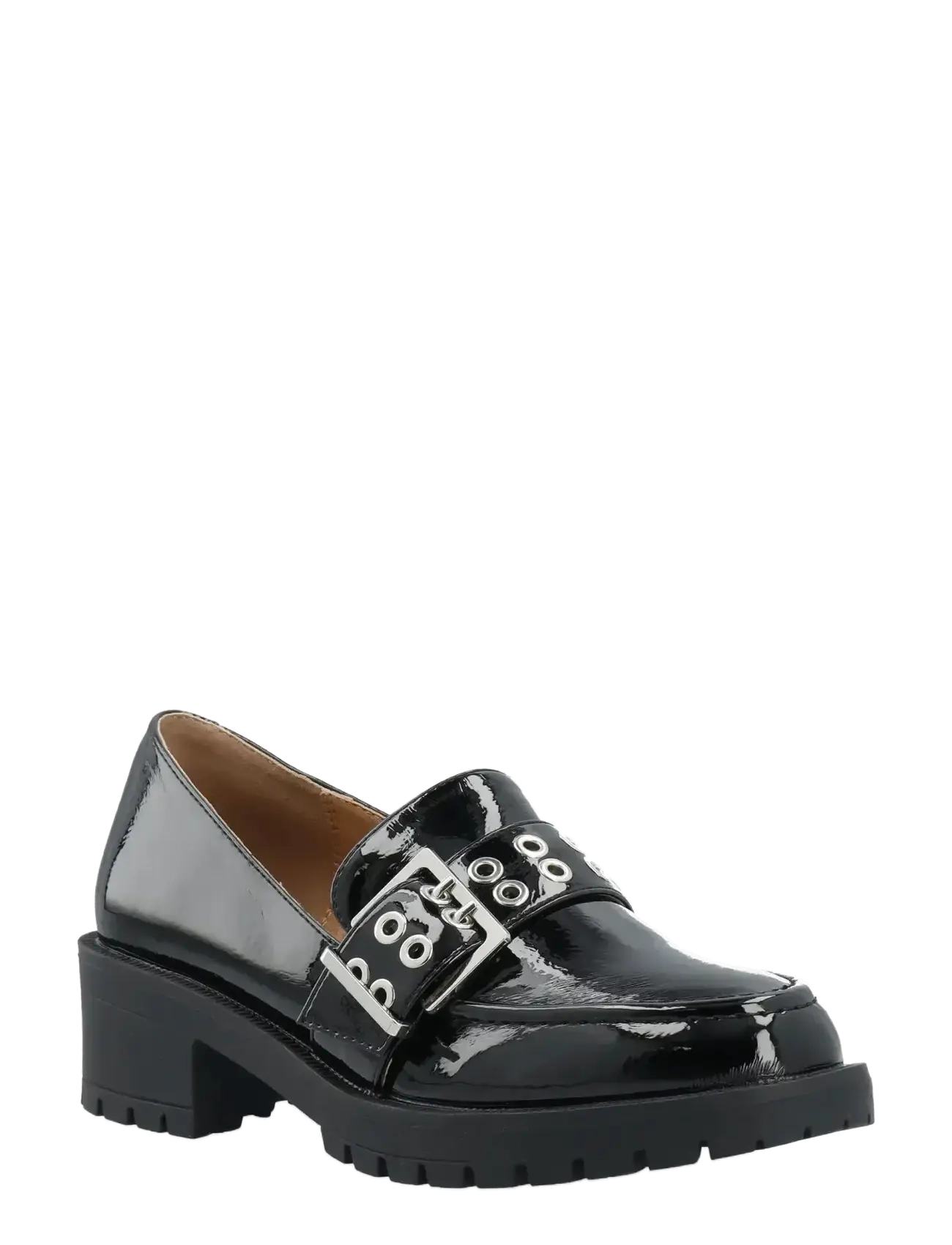 Bianco Biapearl Buckle Loafer Faux Leather, 36, Heels, Schwarz - Heeled Loafers, Frauen