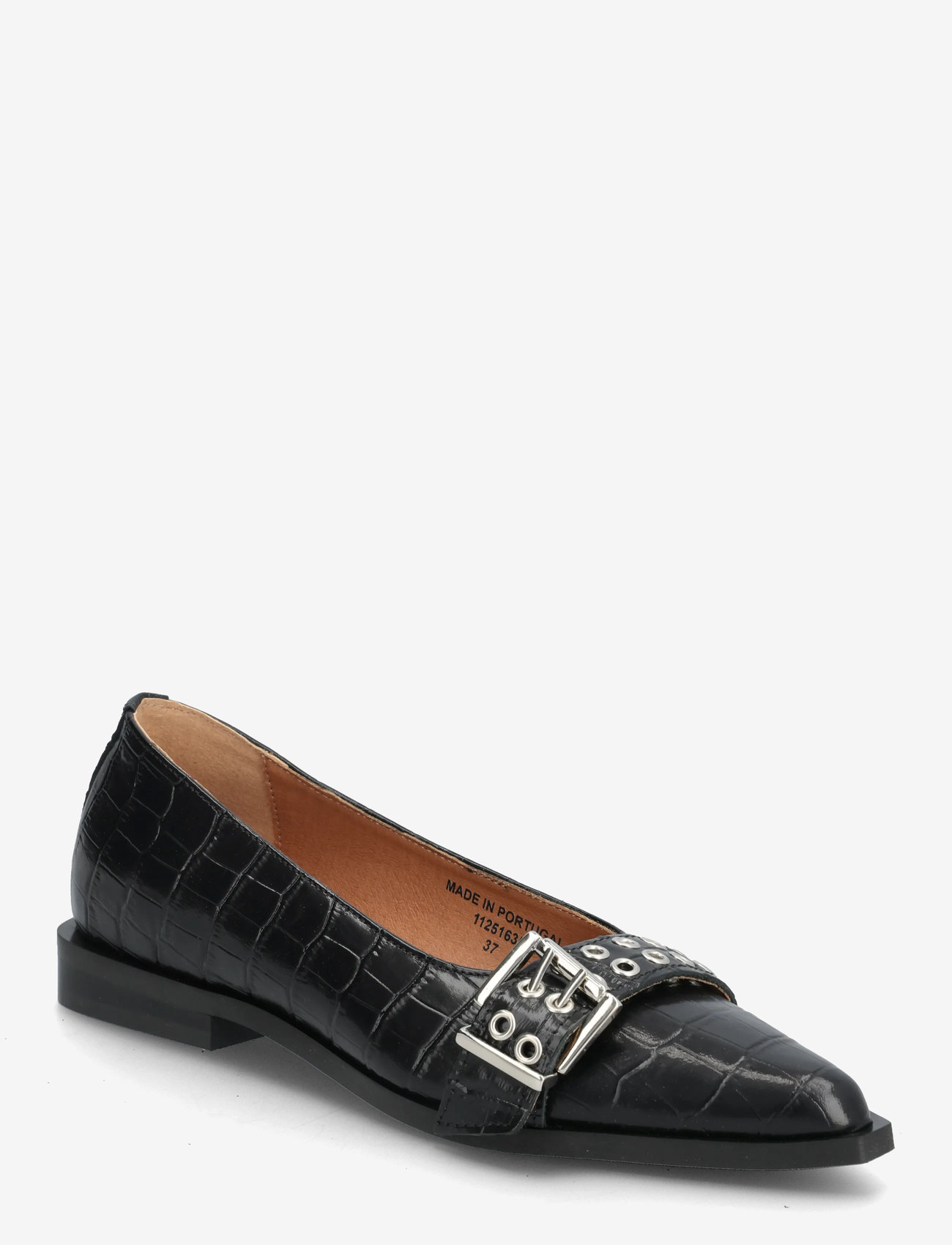 Bianco - BIAVICTORIA Buckle Ballet Flat Croco Embossed Leather - speciella tillfällen - black - 0