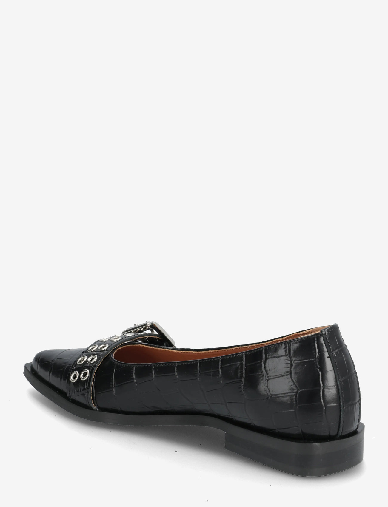Bianco - BIAVICTORIA Buckle Ballet Flat Croco Embossed Leather - speciella tillfällen - black - 2