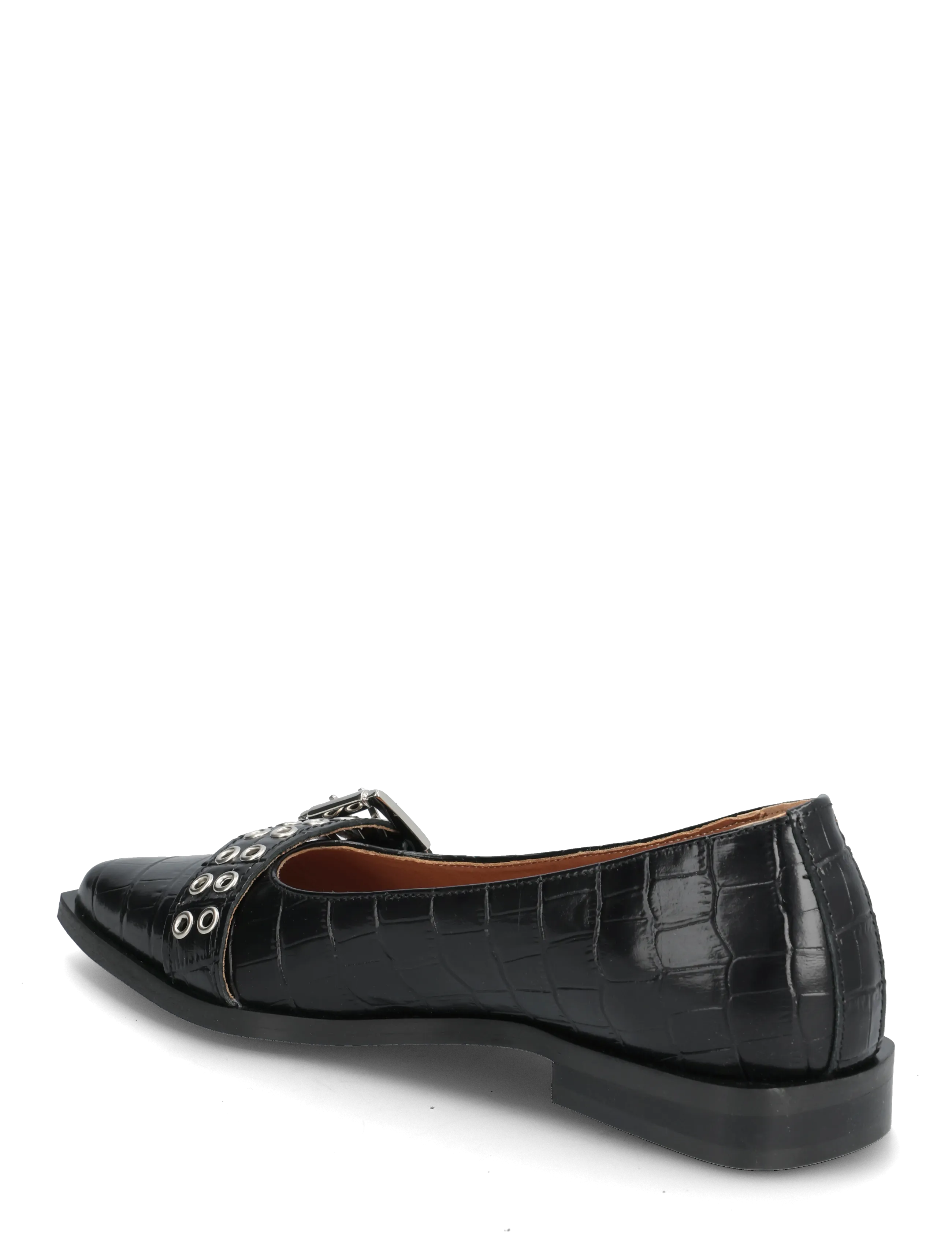 Bianco - BIAVICTORIA Buckle Ballet Flat Croco Embossed Leather - besondere anlässe - black - 2