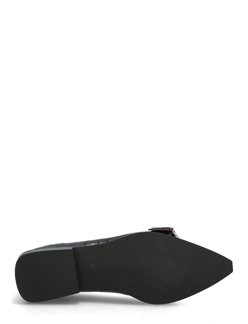 Bianco - BIAVICTORIA Buckle Ballet Flat Croco Embossed Leather - erilised sündmused - black - 4