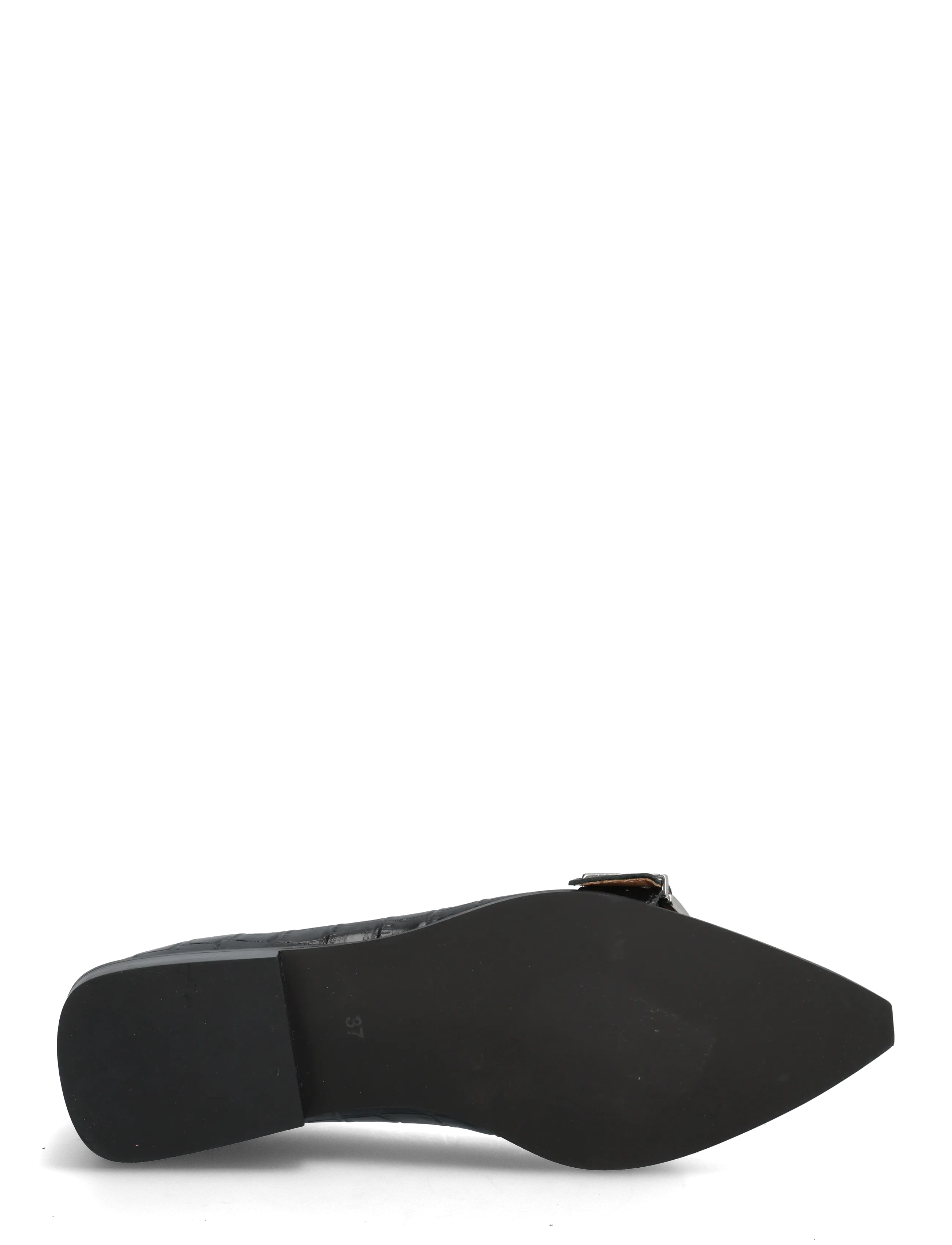 Bianco - BIAVICTORIA Buckle Ballet Flat Croco Embossed Leather - special occasions - black - 4