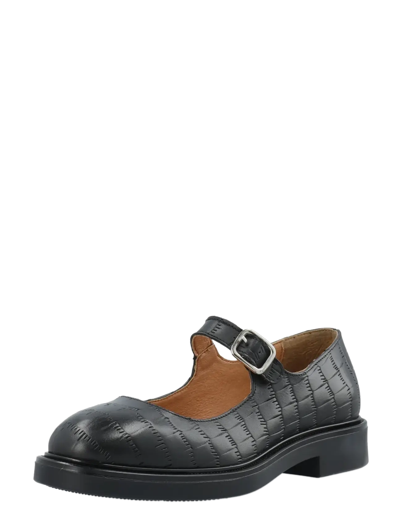BIANCO Biaadda Mary Jane Croco Embossed Leder Schwarz - 40 - Damen