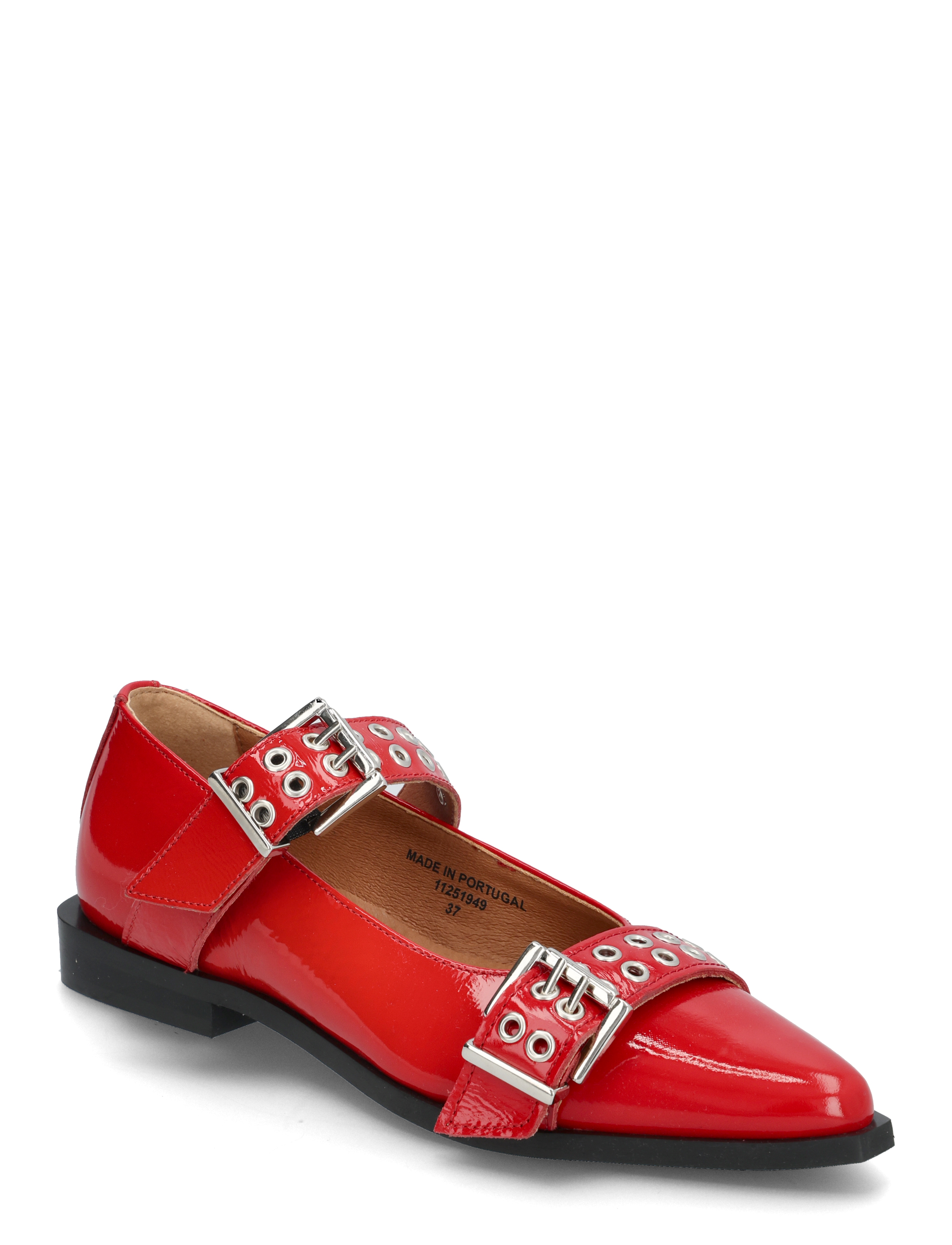 BIANCO Biavictoria Double Buckle Ballet Flach Nappalak Rot - 40 - Damen