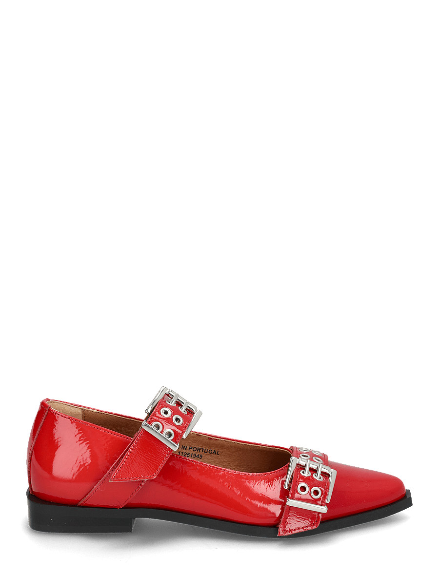 Bianco - BIAVICTORIA Double Buckle Ballet Flat Nappalak - erilised sündmused - red - 1
