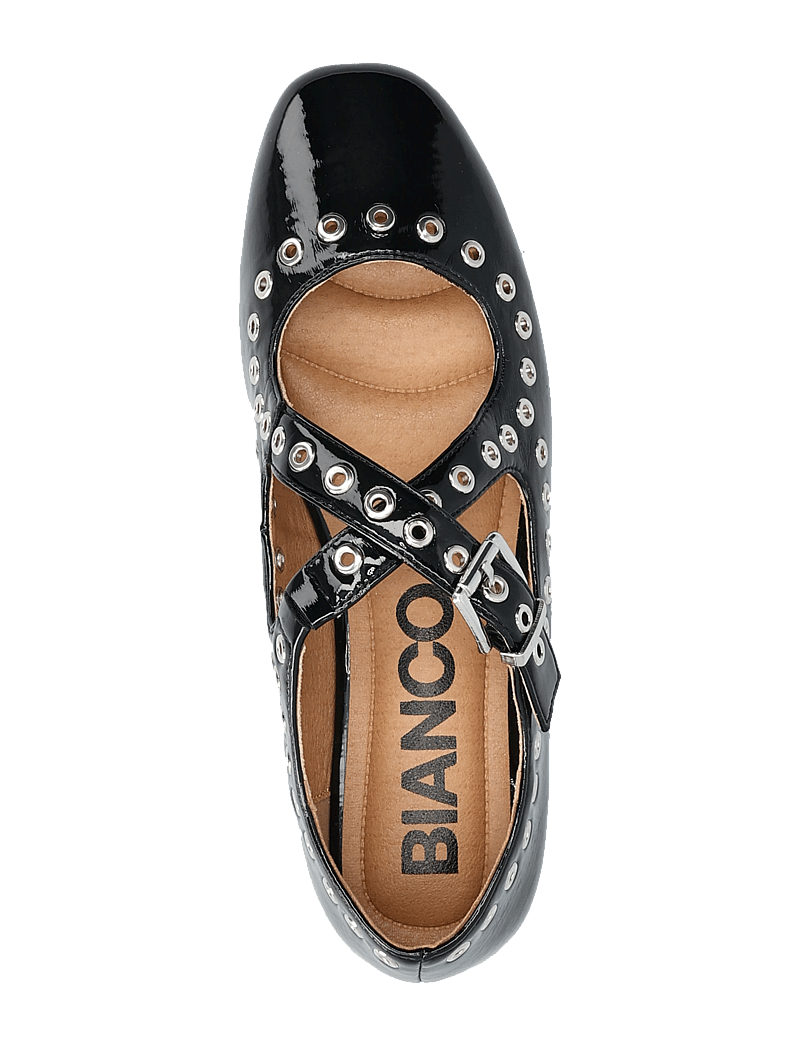 Bianco - BIALILJA Cross Mary Jane Studded Faux Leather - besondere anlässe - black patent - 3
