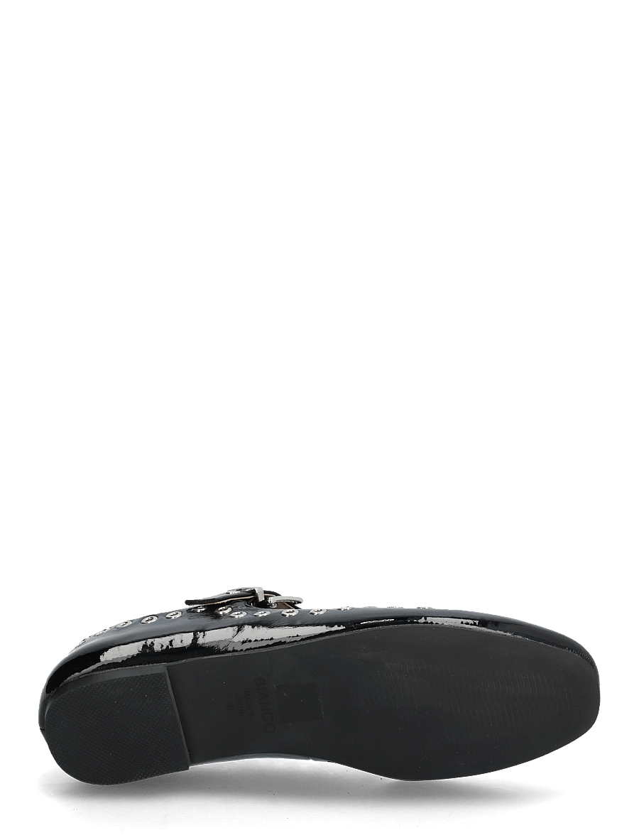 Bianco - BIALILJA Cross Mary Jane Studded Faux Leather - special occasions - black patent - 4