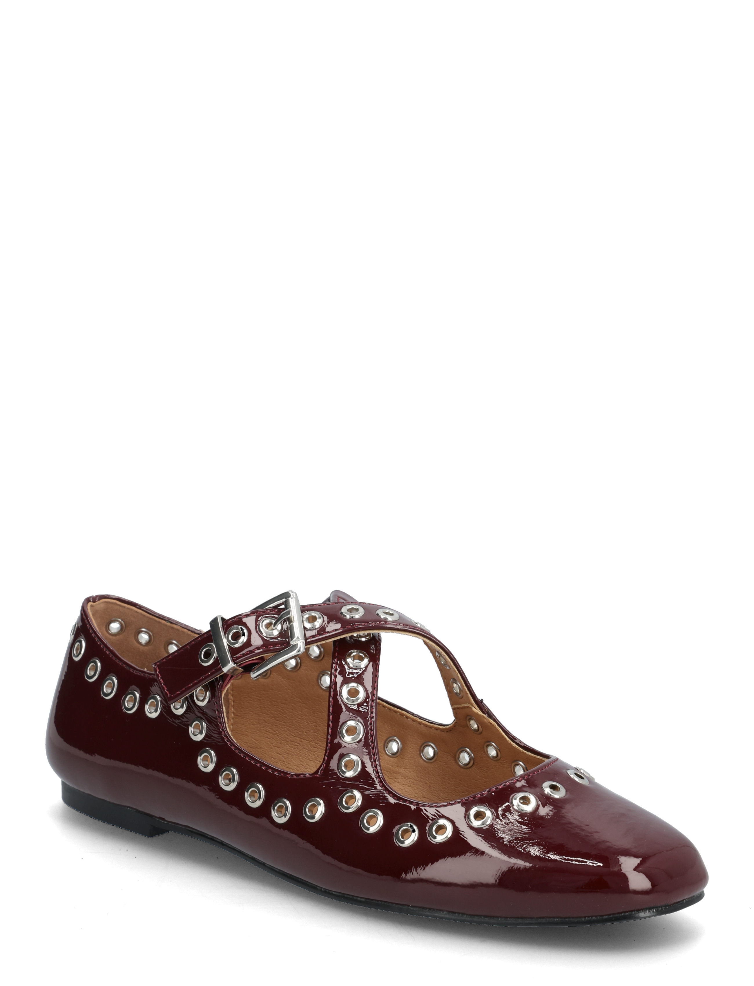 Bianco Bialilja Cross Mary Jane Studded Faux Leather, 38, Red, Sko > Mary Jane-Sko, Dame