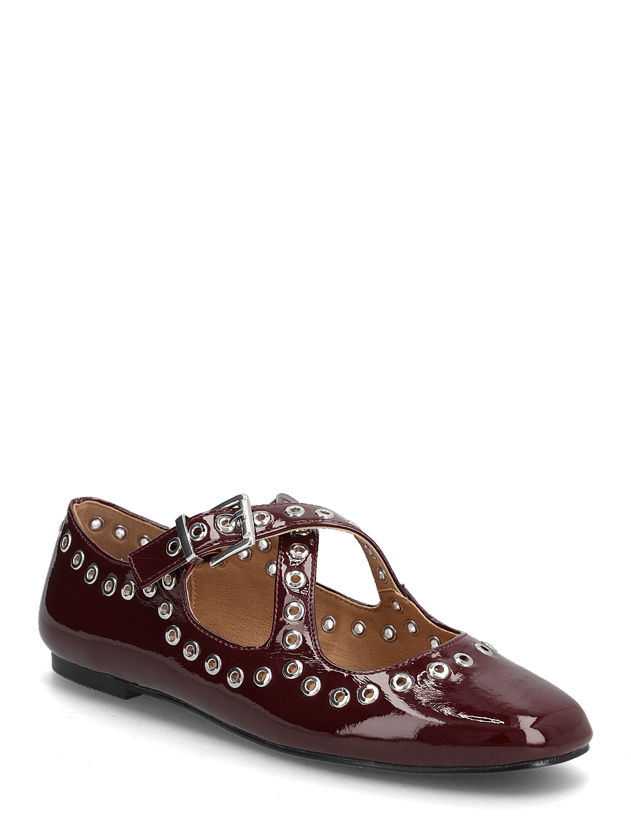 Bianco - BIALILJA Cross Mary Jane Studded Faux Leather - særlige begivenheder - burgundy patent - 0
