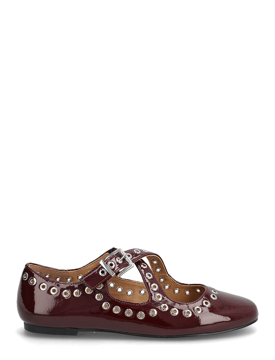 Bianco - BIALILJA Cross Mary Jane Studded Faux Leather - særlige begivenheder - burgundy patent - 1