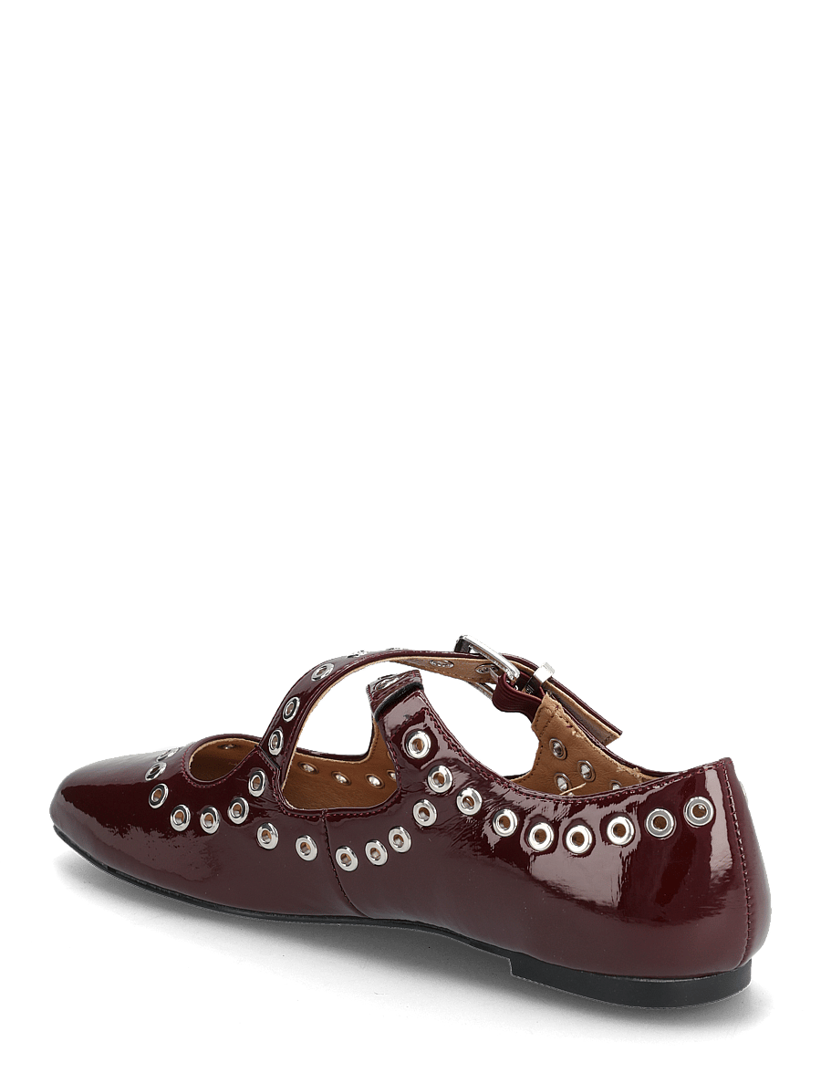Bianco - BIALILJA Cross Mary Jane Studded Faux Leather - særlige begivenheder - burgundy patent - 2