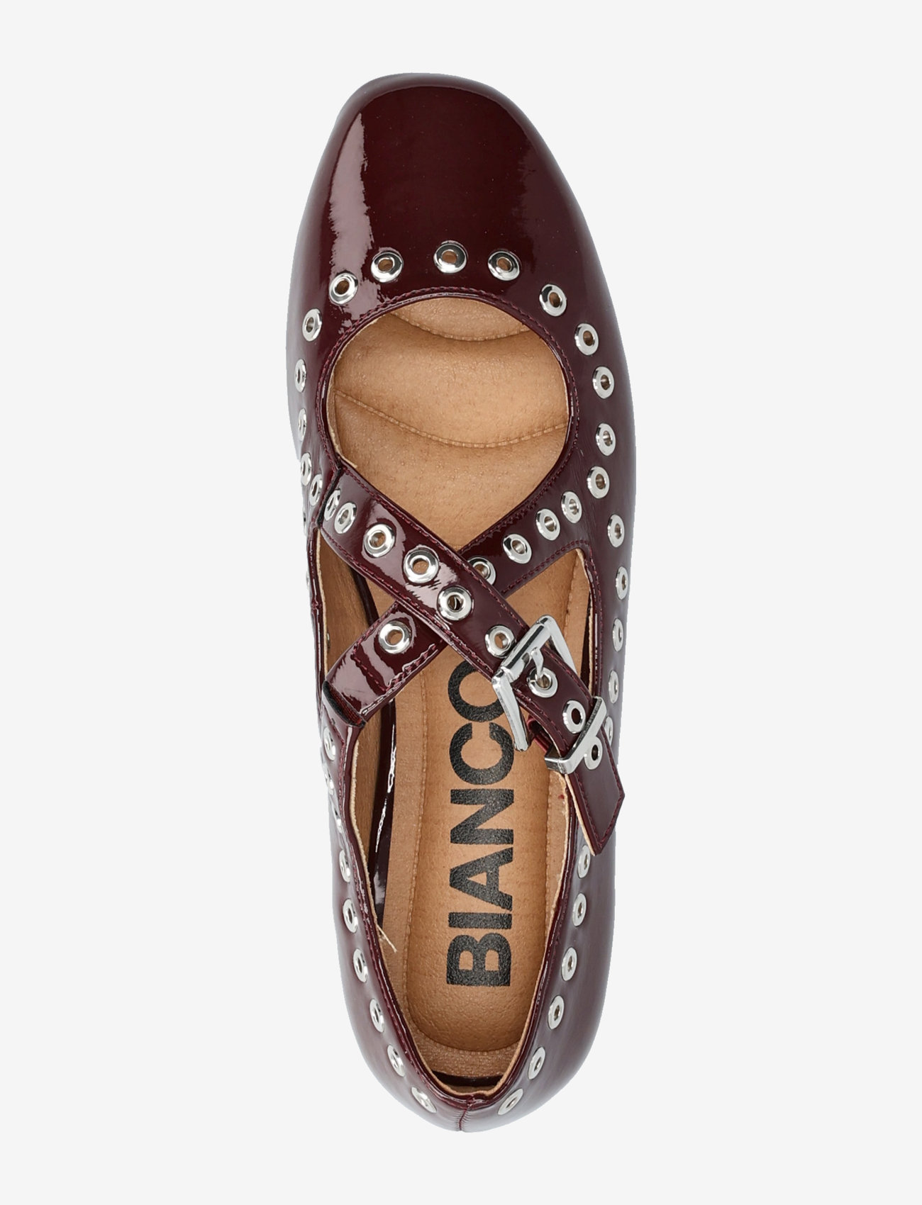 Bianco - BIALILJA Cross Mary Jane Studded Faux Leather - særlige begivenheder - burgundy patent - 3