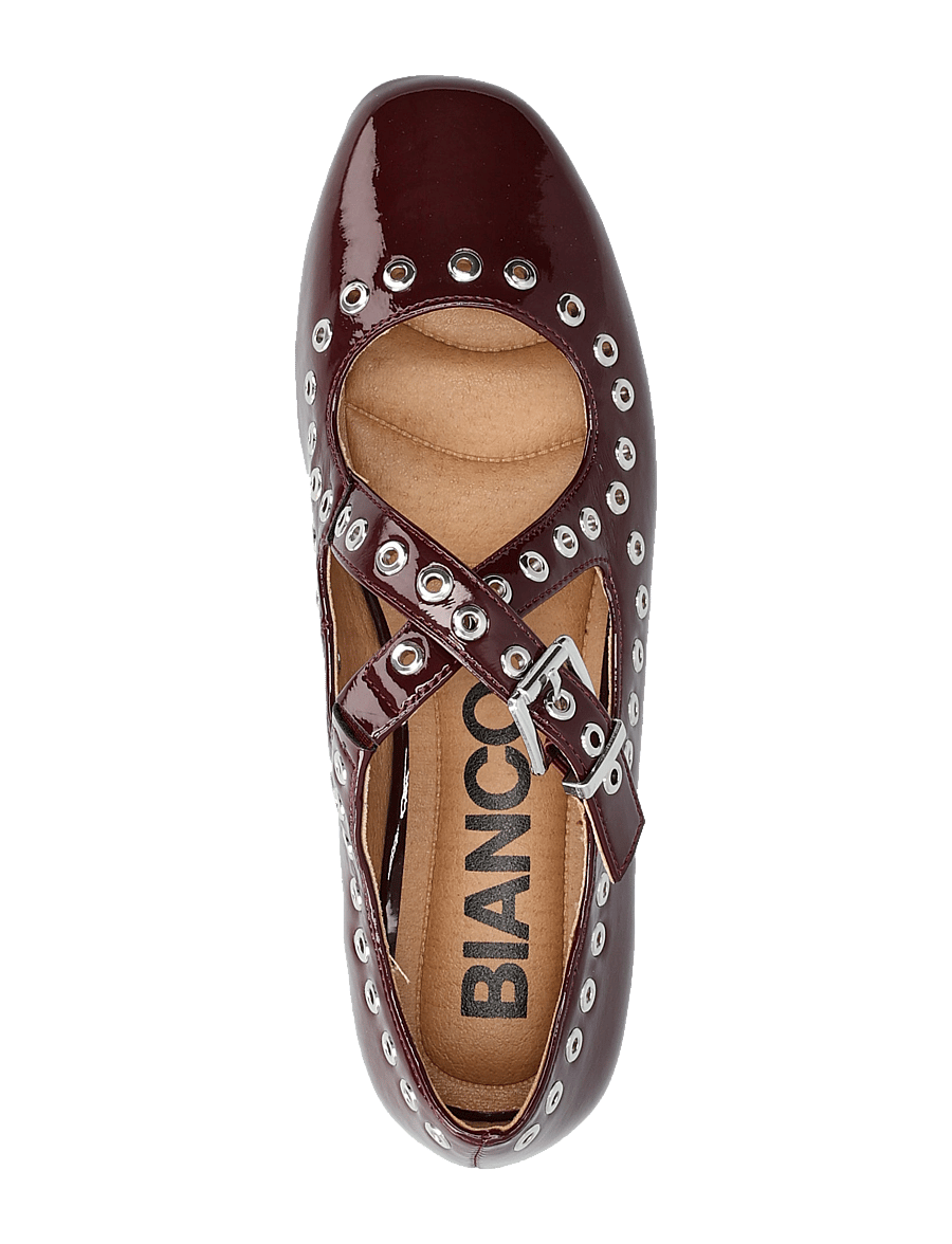 Bianco - BIALILJA Cross Mary Jane Studded Faux Leather - særlige begivenheder - burgundy patent - 3