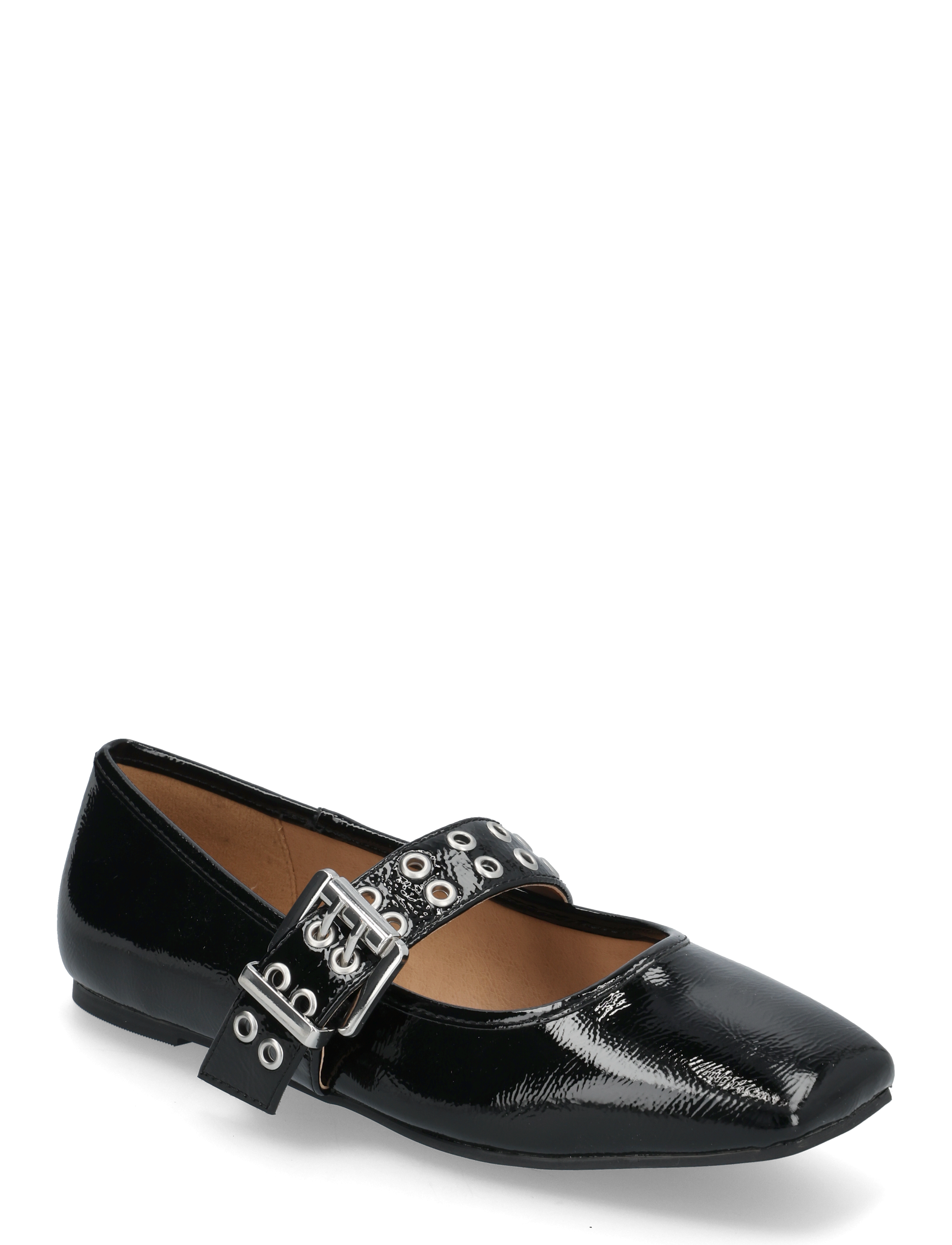 BIANCO Biarose Karré Mary Jane Flach Faux Leder Schwarz - 42 - Damen