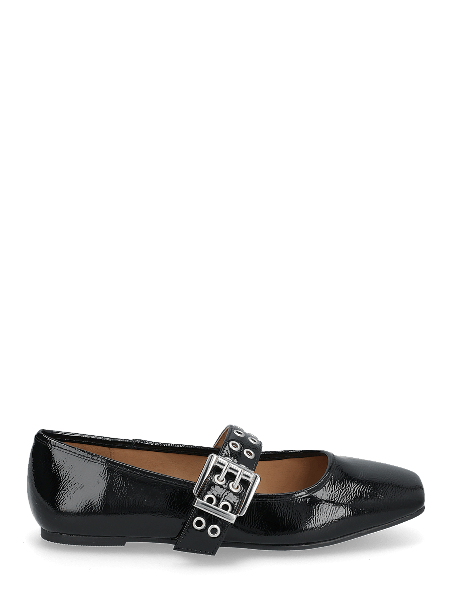 Bianco - BIAROSE Karré Mary Jane Flat Faux Leather - besondere anlässe - black patent - 2