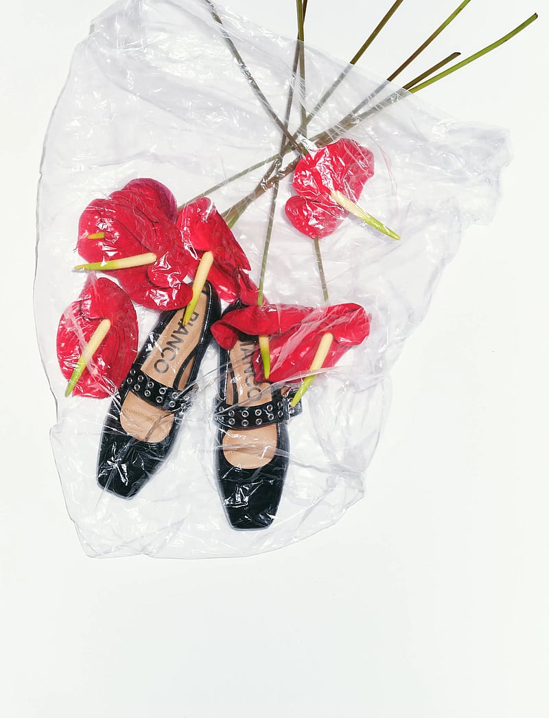 Bianco - BIAROSE Karré Mary Jane Flat Faux Leather - speciella tillfällen - black patent - 0