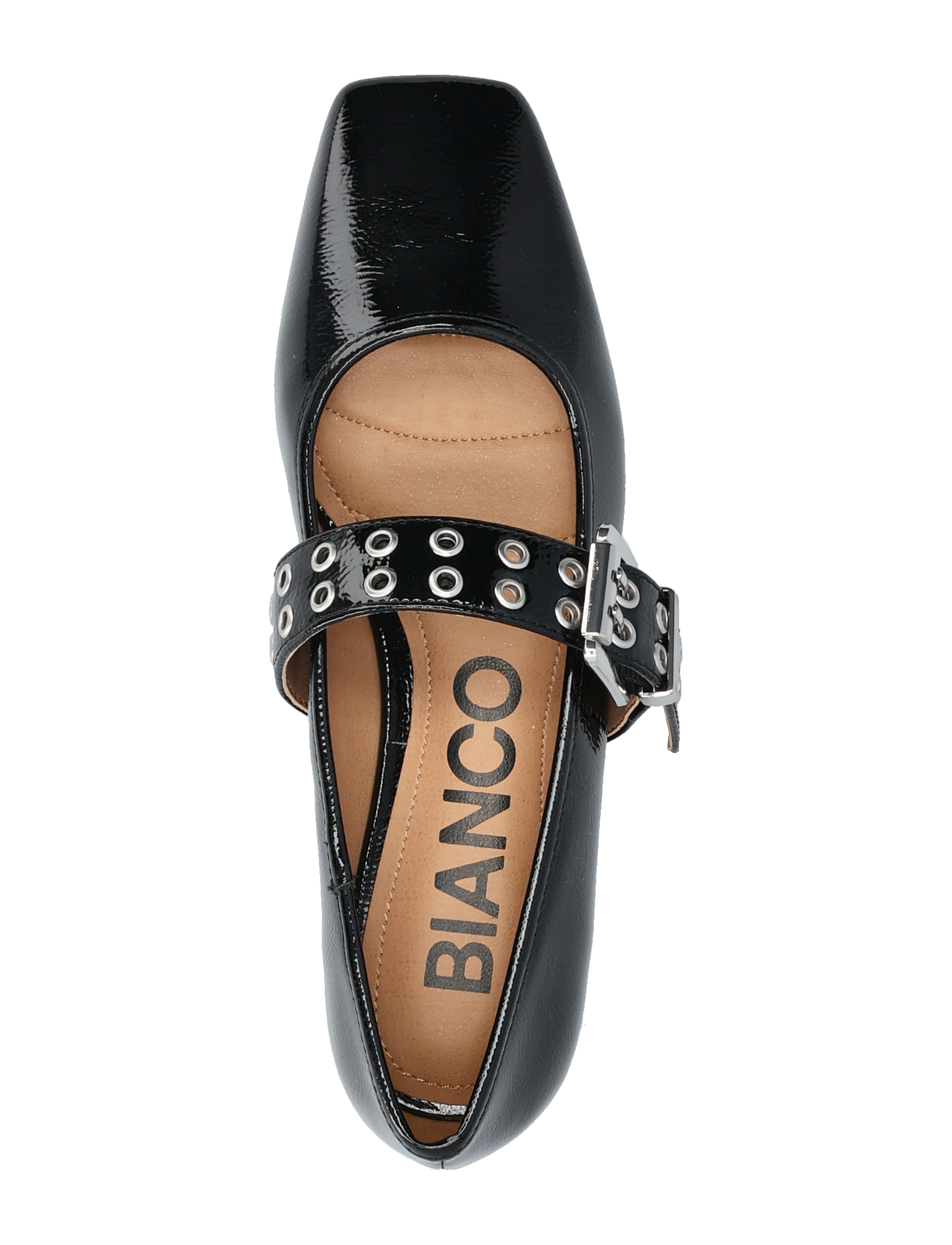 Bianco - BIAROSE Karré Mary Jane Flat Faux Leather - special occasions - black patent - 4