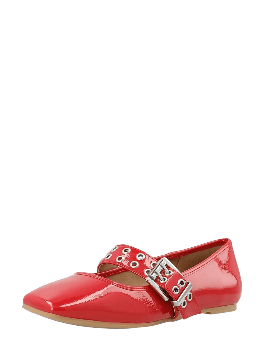 Bianco - BIAROSE Karré Mary Jane Flat Faux Leather - besondere anlässe - red patent - 0