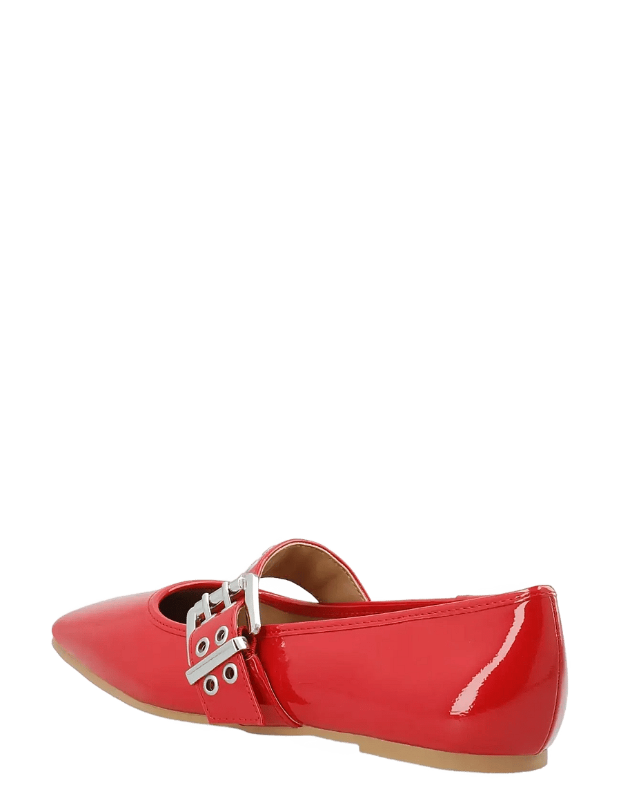 Bianco - BIAROSE Karré Mary Jane Flat Faux Leather - besondere anlässe - red patent - 2