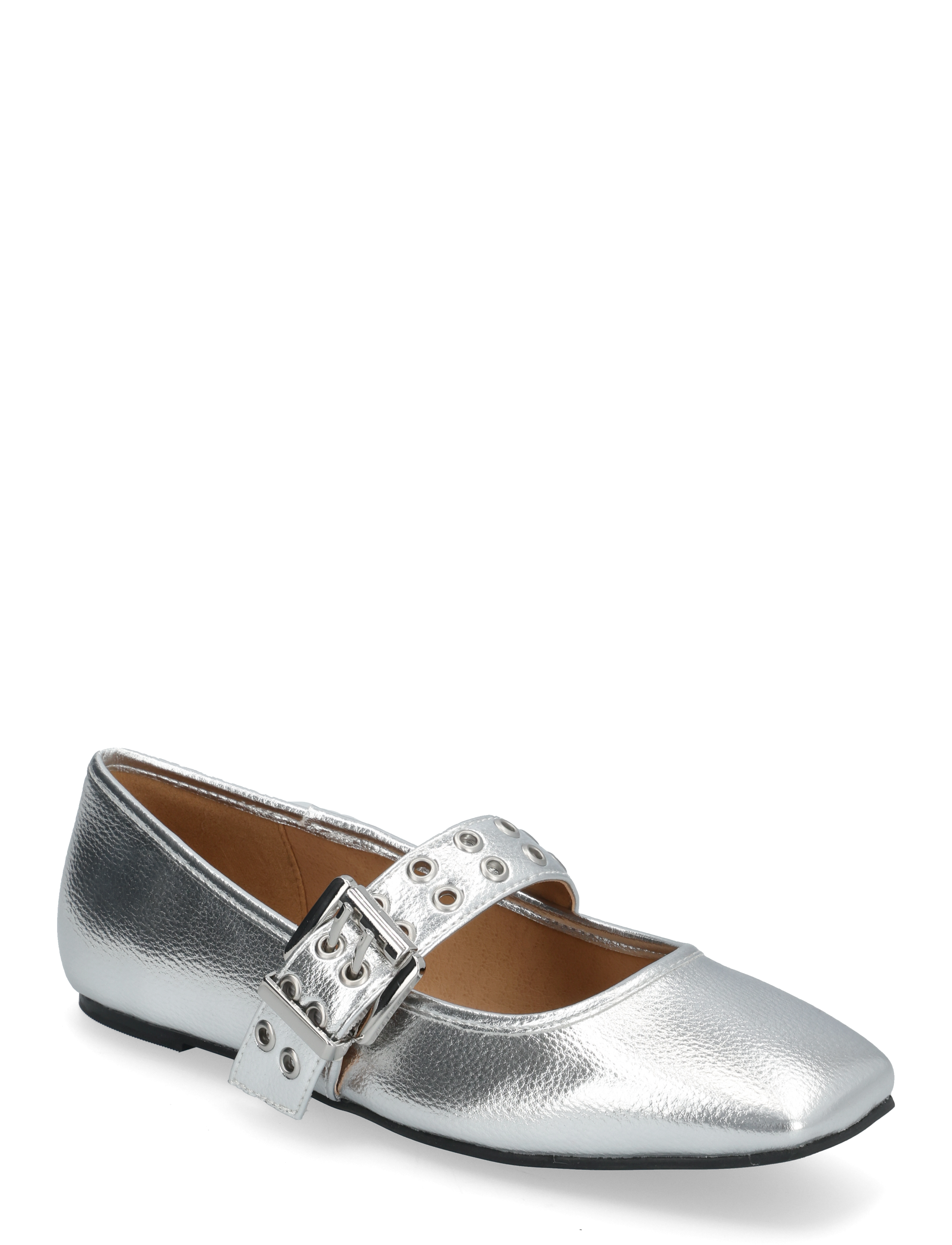 Bianco Biarose Karré Mary Jane Flat Faux Leather, Kvinder, Mary Jane Flat, Sølv, Str: 41