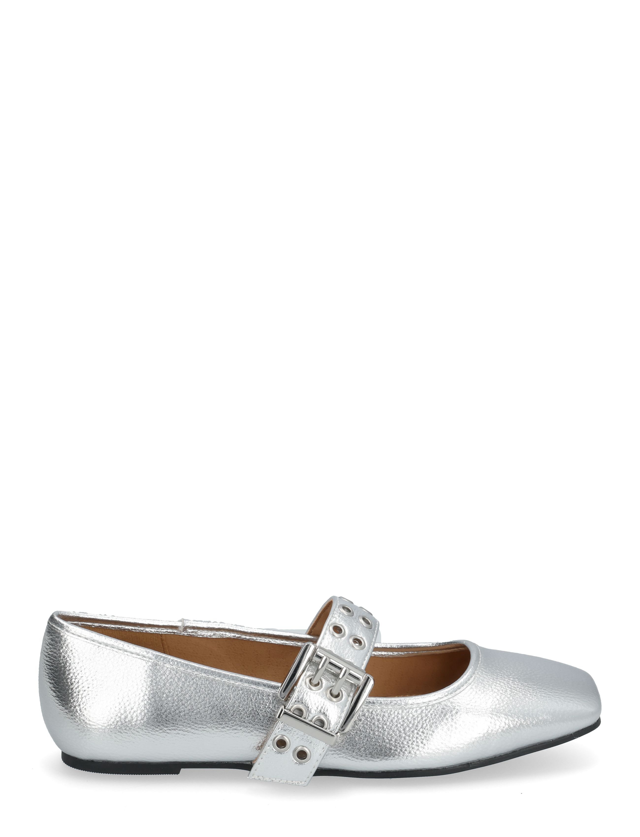 Bianco - BIAROSE Karré Mary Jane Flat Faux Leather - besondere anlässe - silver - 1