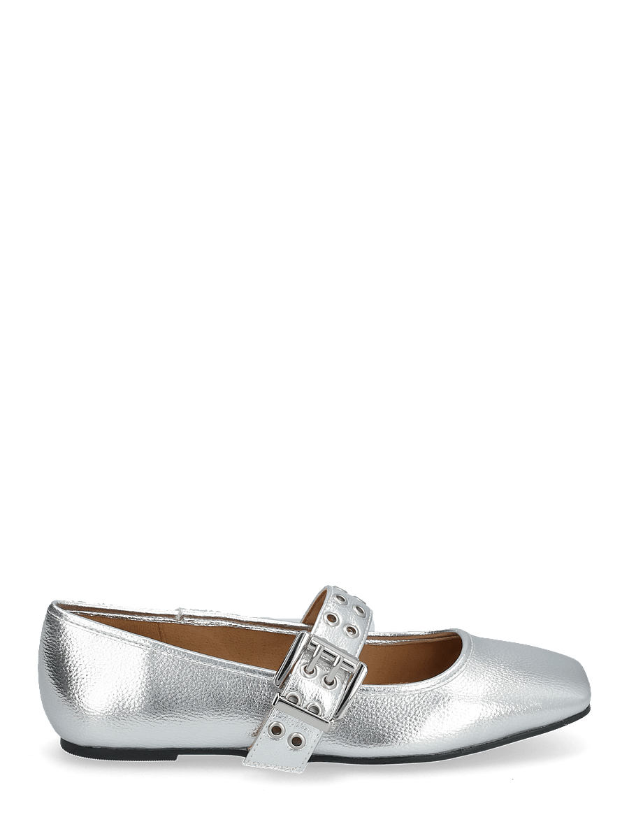 Bianco - BIAROSE Karré Mary Jane Flat Faux Leather - besondere anlässe - silver - 1