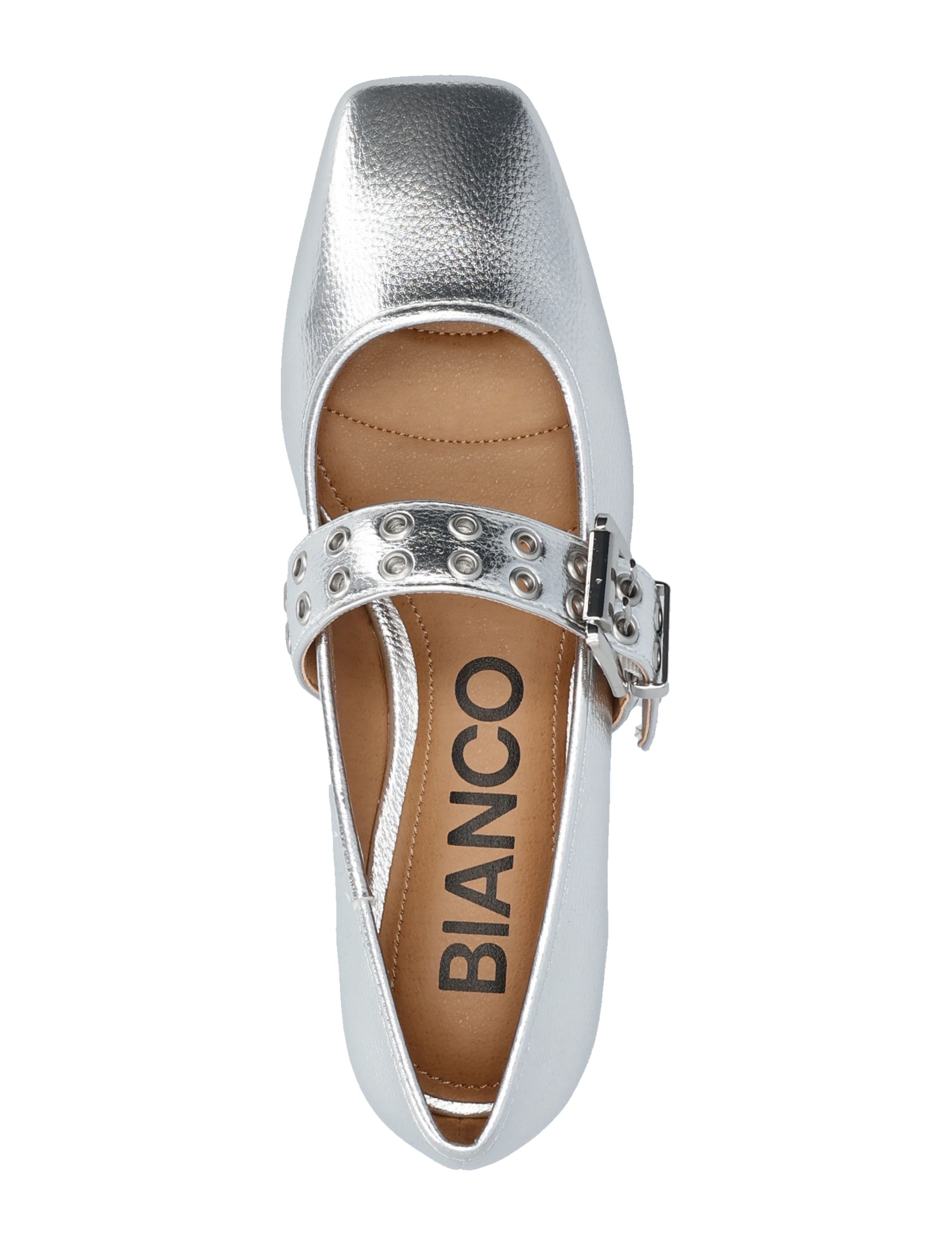 Bianco - BIAROSE Karré Mary Jane Flat Faux Leather - besondere anlässe - silver - 3