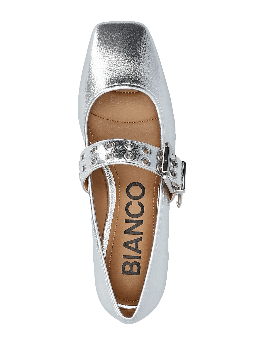Bianco - BIAROSE Karré Mary Jane Flat Faux Leather - besondere anlässe - silver - 3