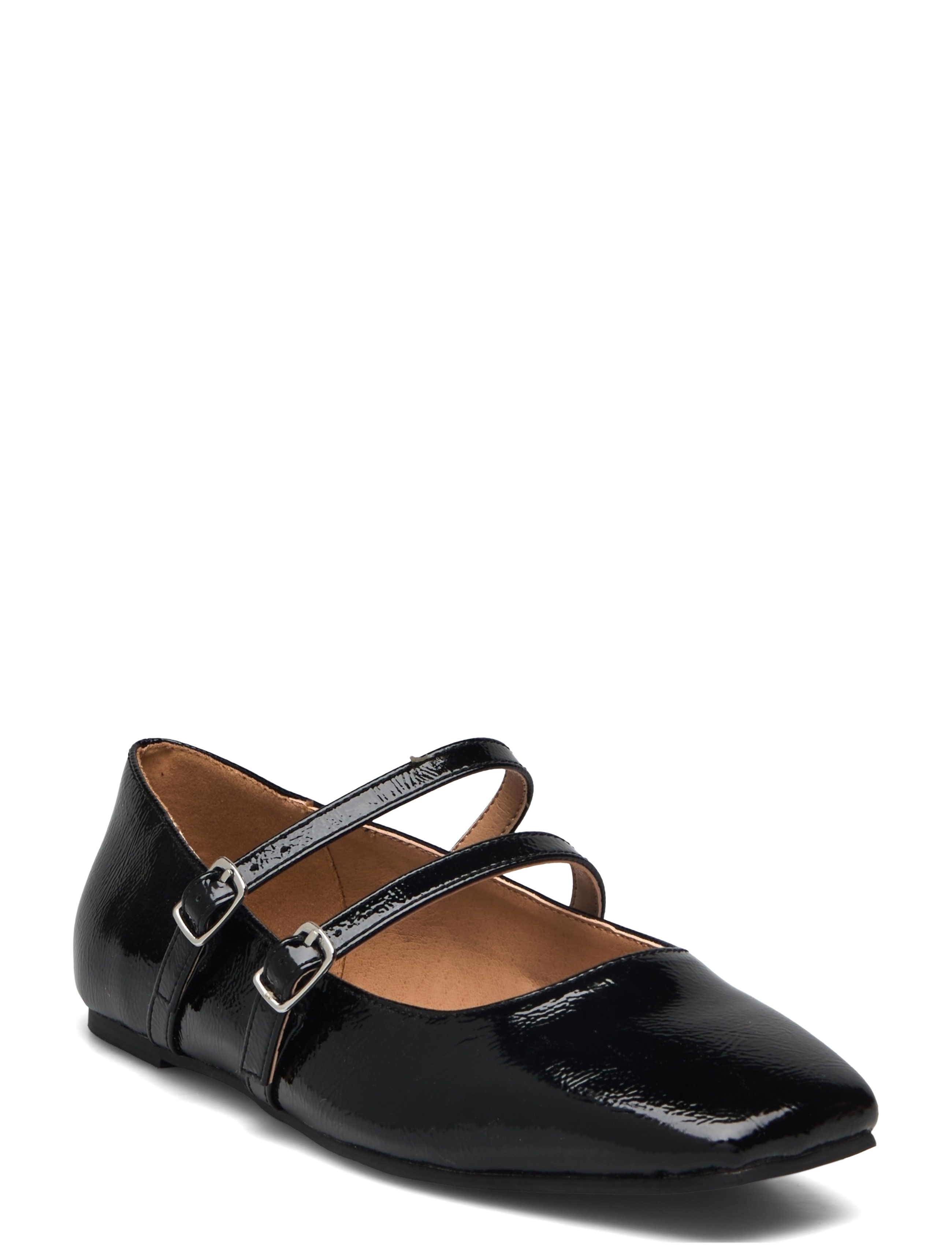 Bianco BIAROSE Karré Double Mary Jane Flat Faux Leather - Mary Janes - BLACK PATENT / black