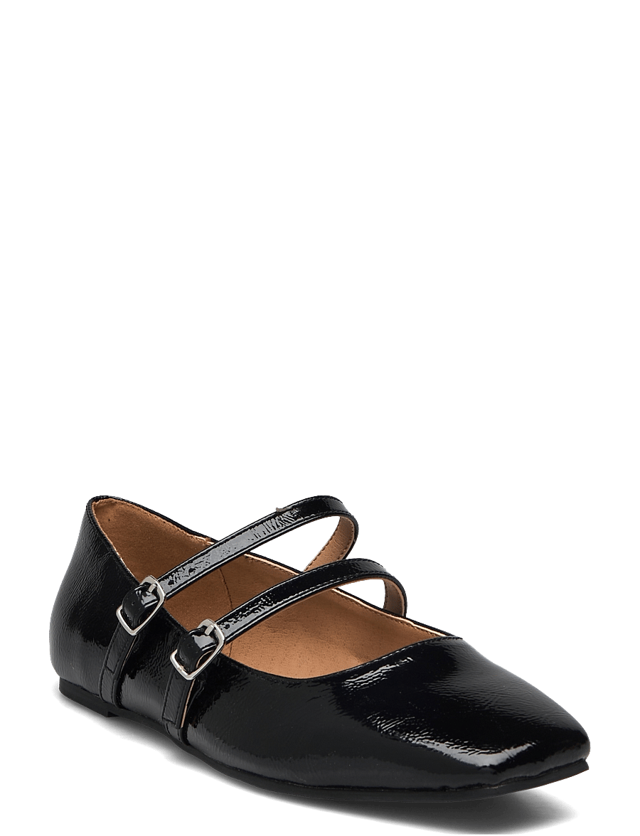 Bianco - BIAROSE Karré Double Mary Jane Flat Faux Leather - black patent - 0