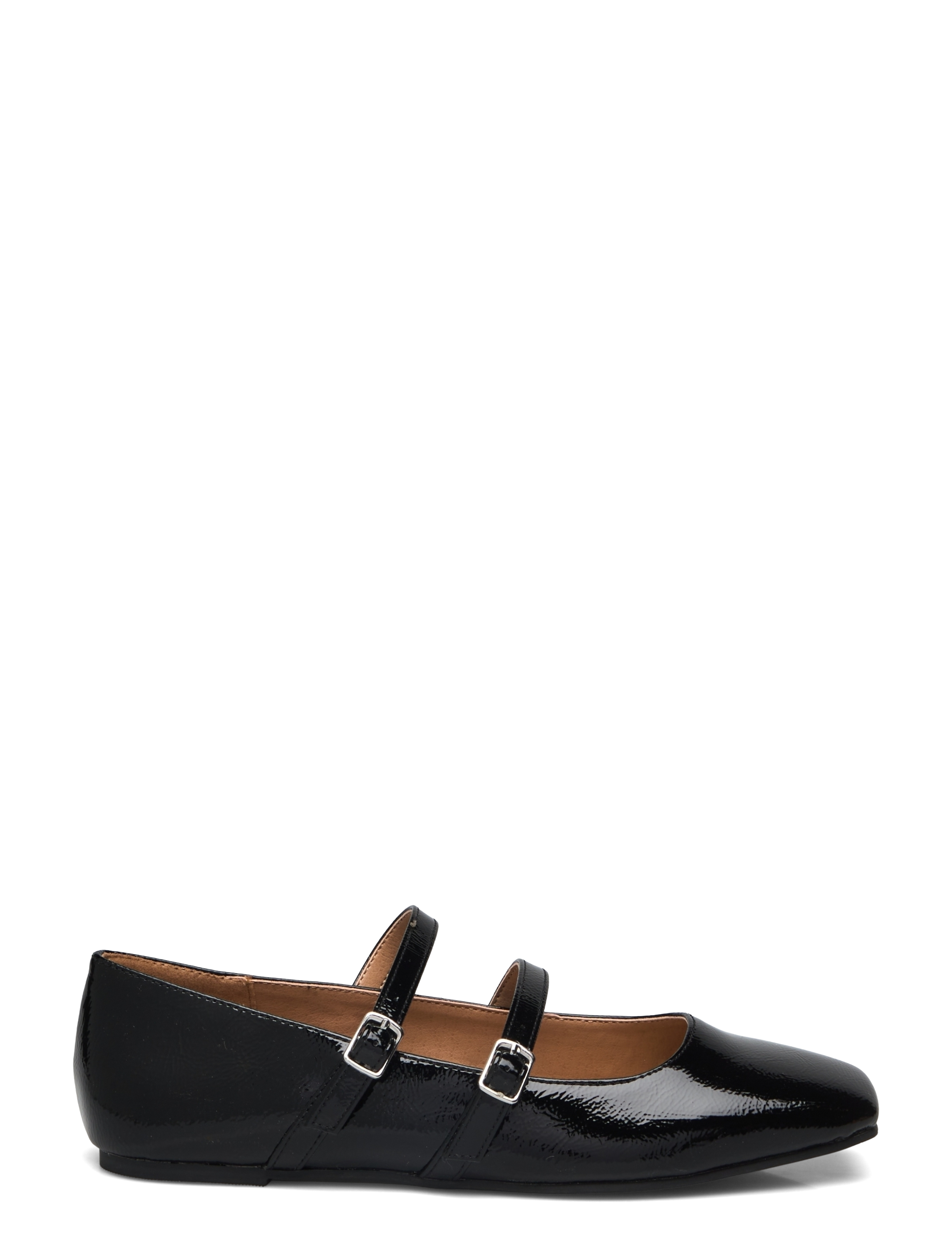 Bianco - BIAROSE Karré Double Mary Jane Flat Faux Leather - black patent - 1