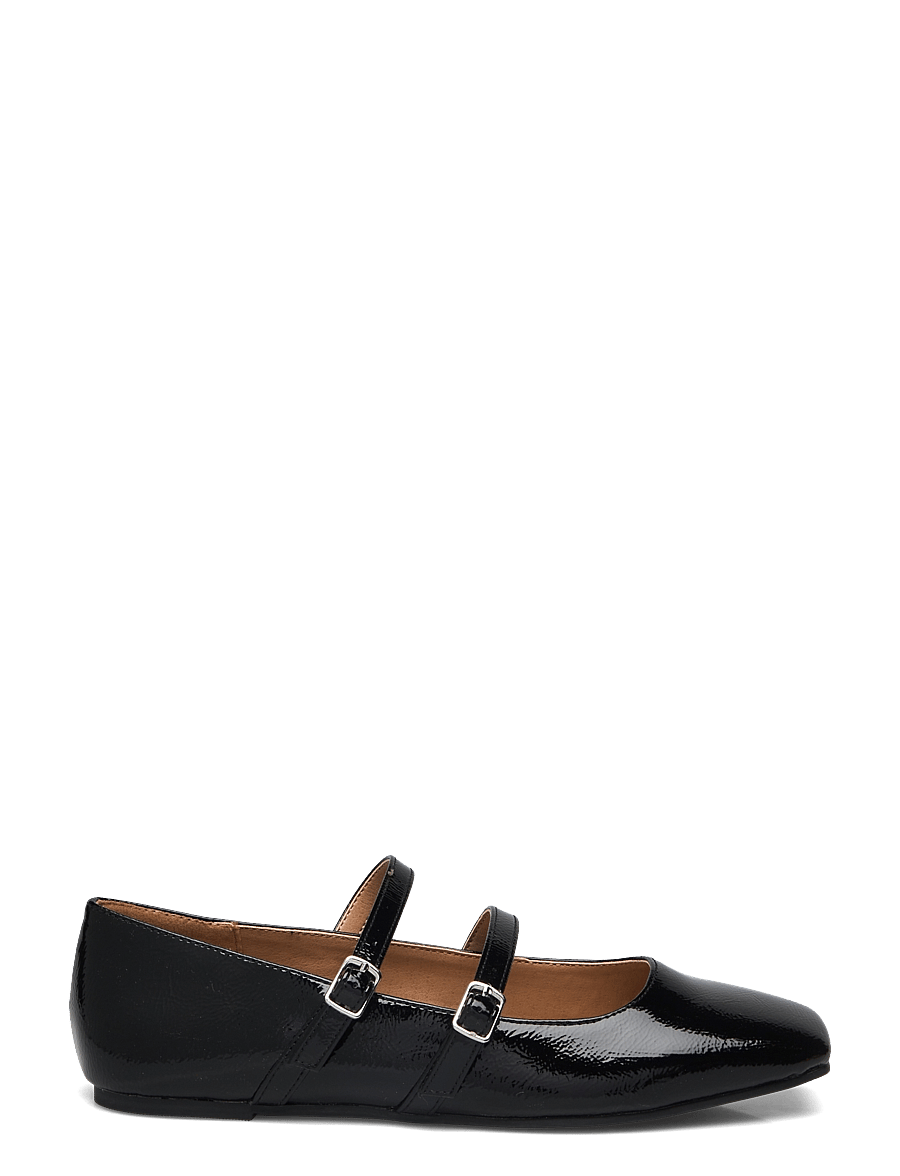 Bianco - BIAROSE Karré Double Mary Jane Flat Faux Leather - black patent - 1