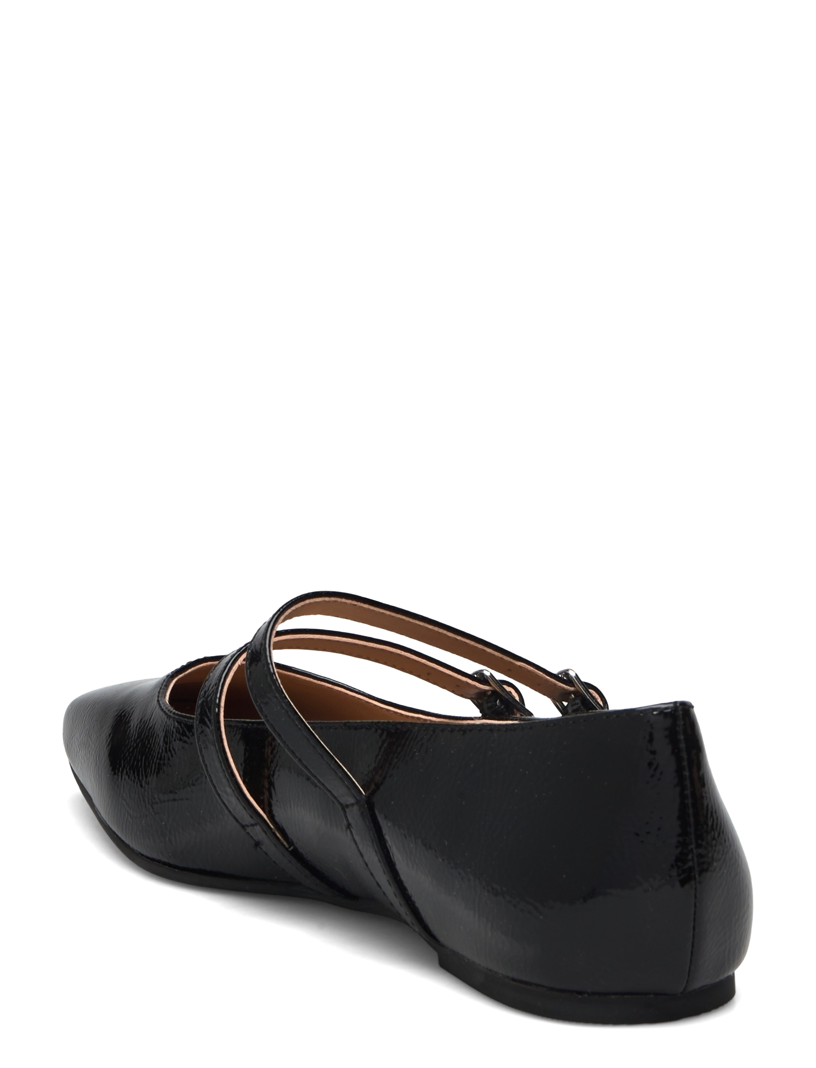 Bianco - BIAROSE Karré Double Mary Jane Flat Faux Leather - black patent - 2
