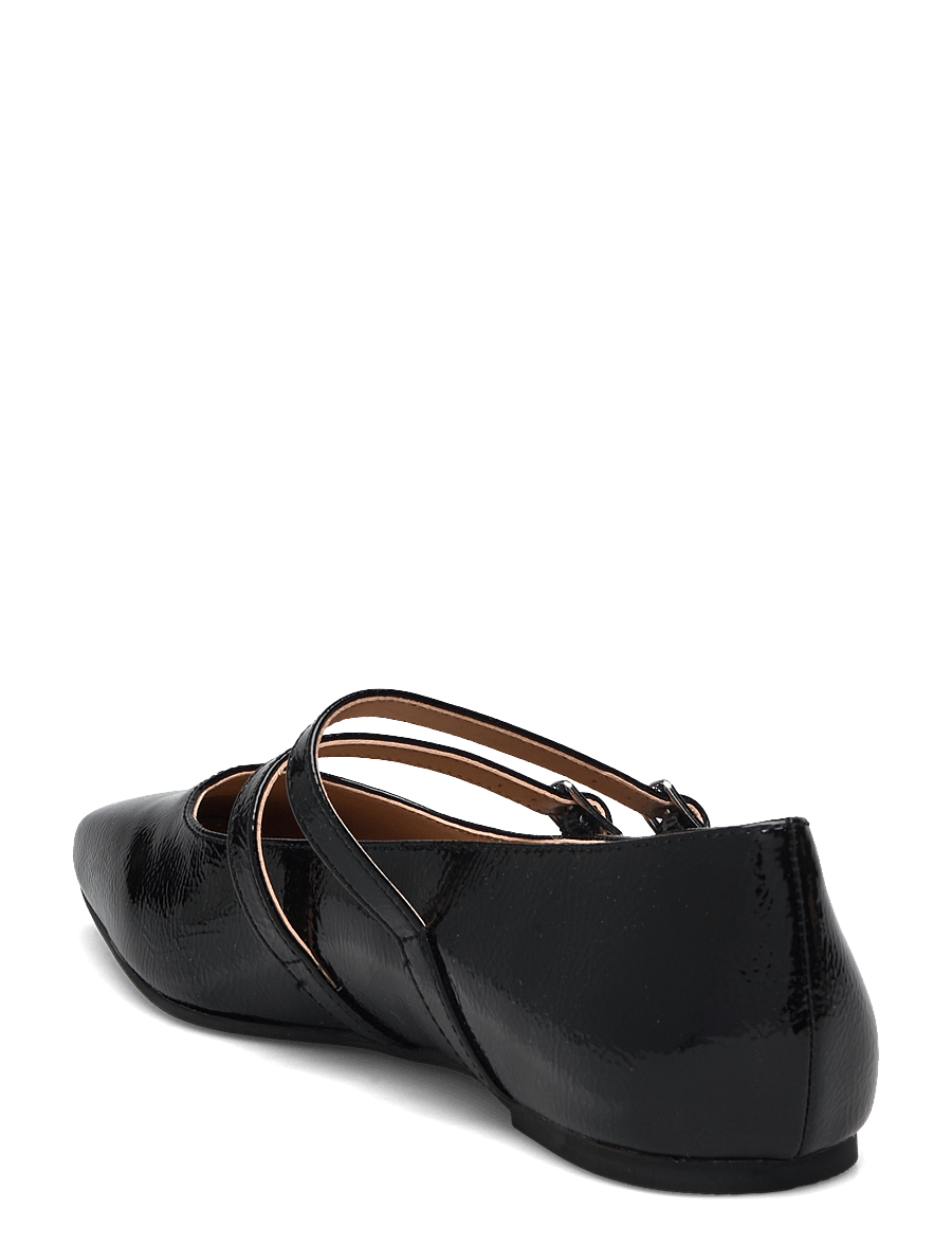 Bianco - BIAROSE Karré Double Mary Jane Flat Faux Leather - black patent - 2