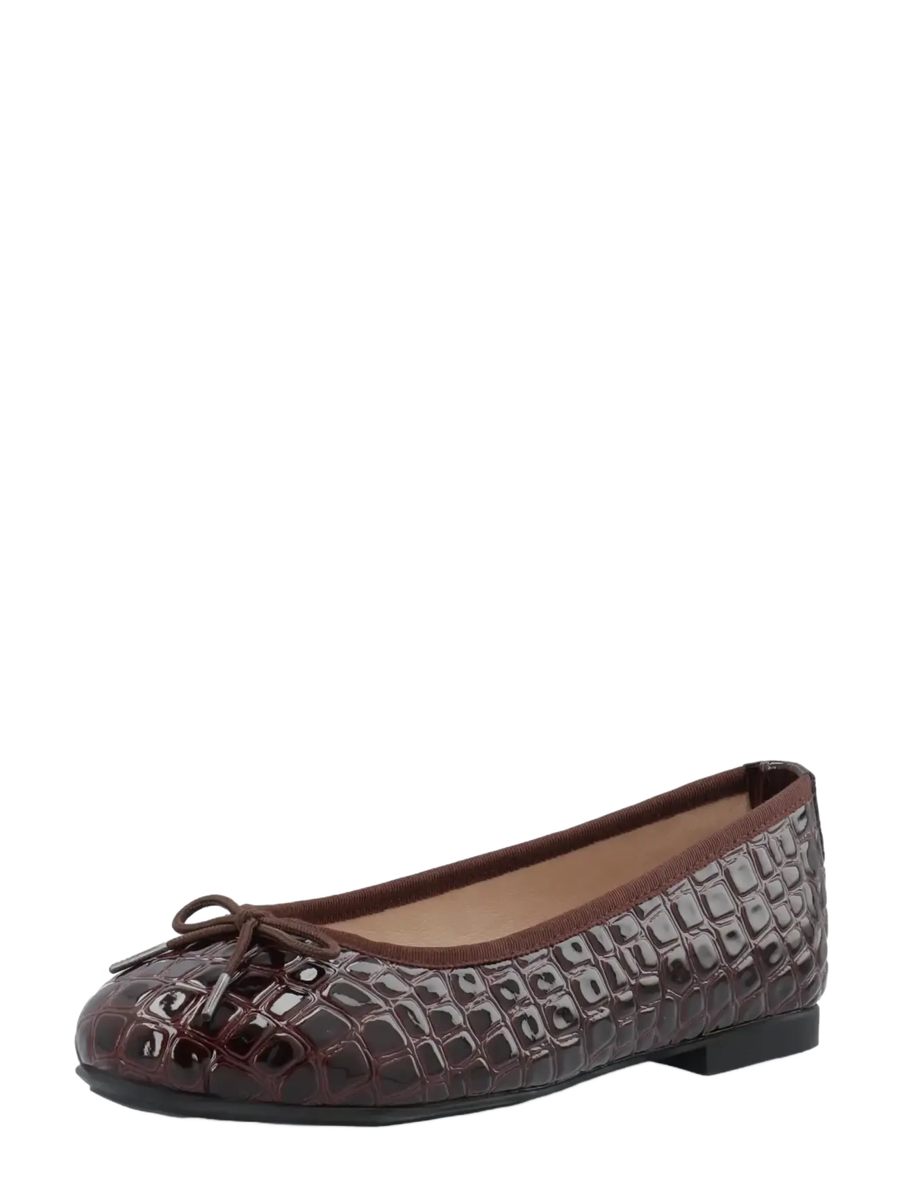 Bianco Biamadison Ballerina Croco Patent, 38, Burgundy, Sko > Ballerinaer, Dame