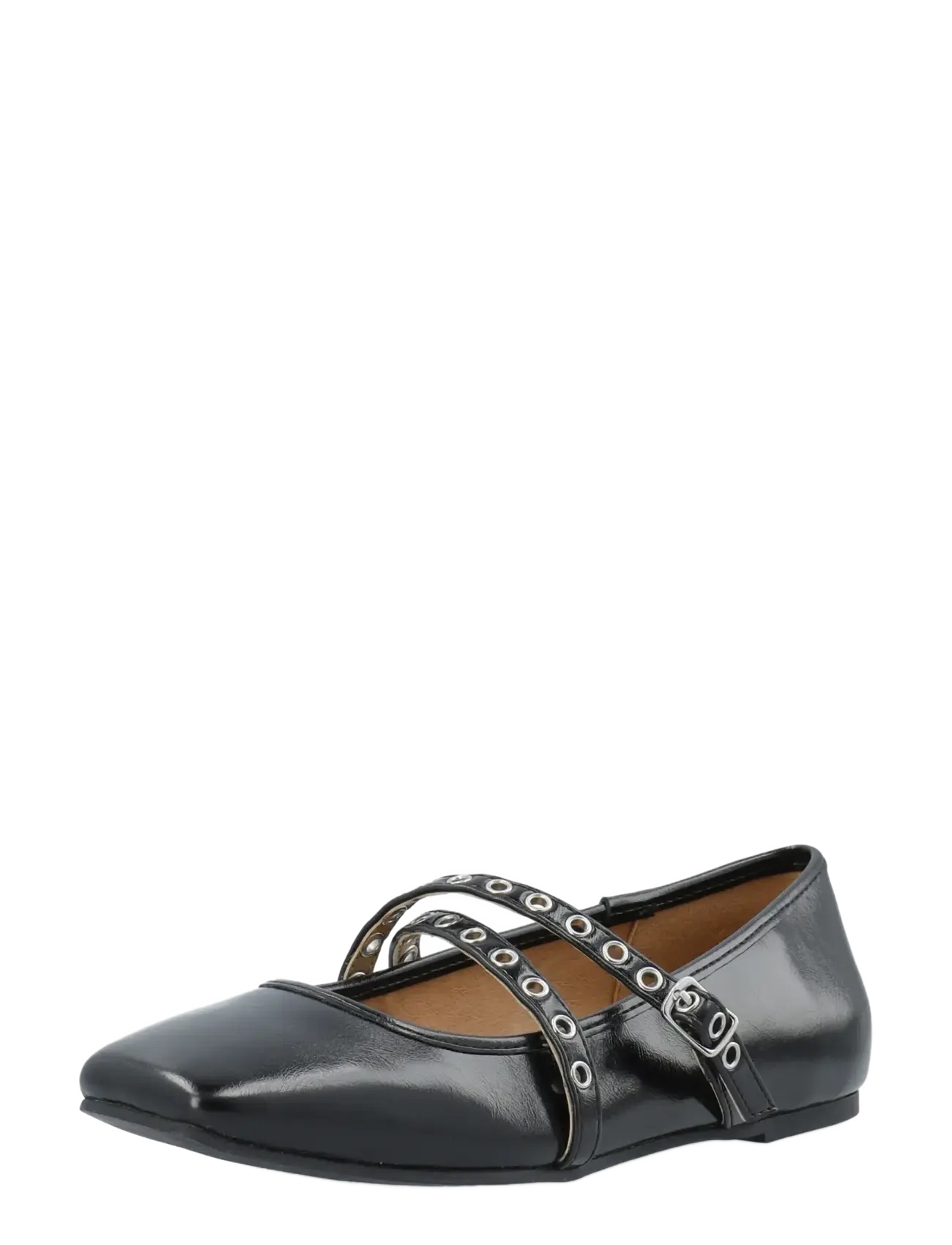BIANCO Biarose Karré Cross Mary Jane Faux Leder Schwarz - 38 - Damen