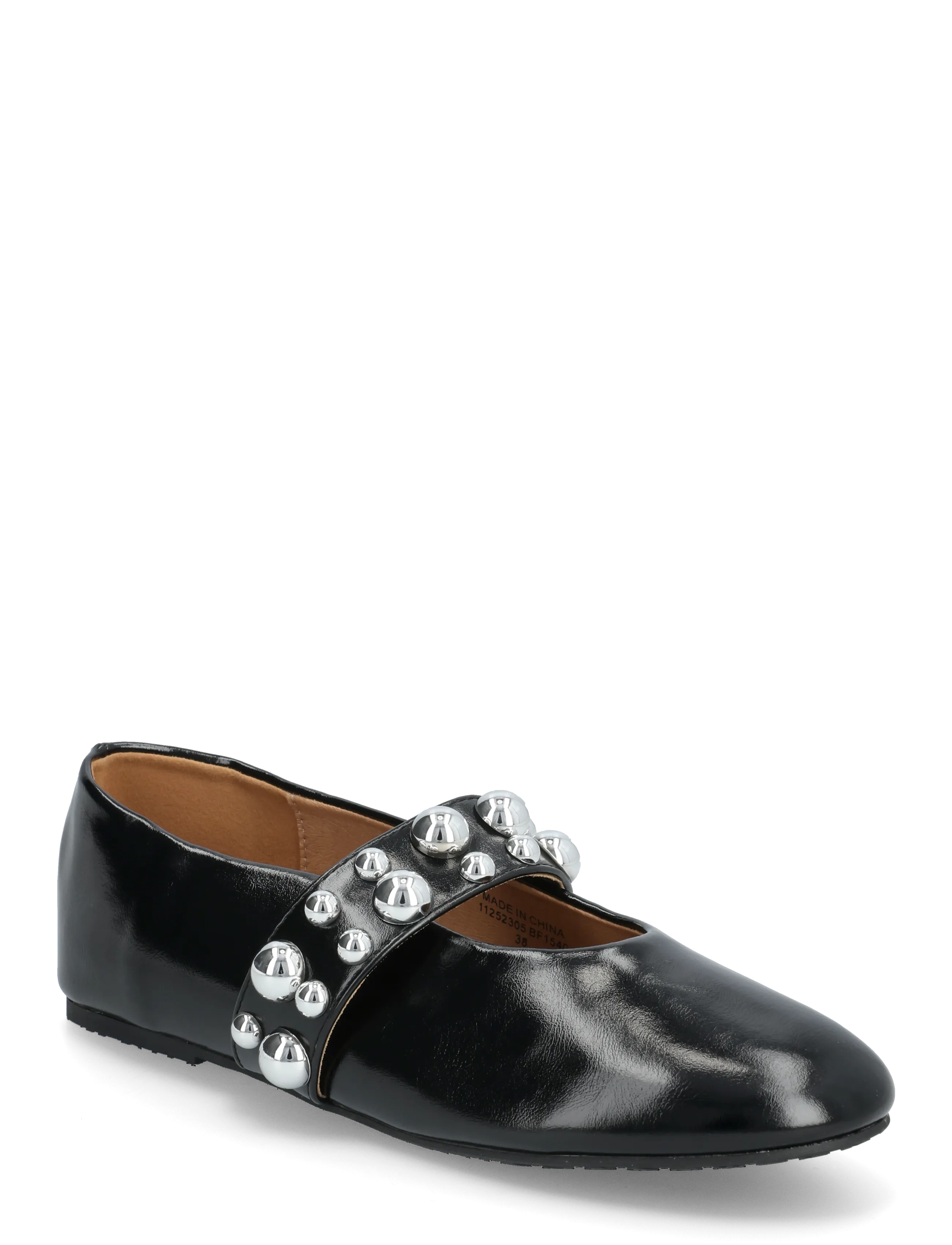 Bianco Bialuna Studded Ballet Flat Faux Leather, 41, Black, Sko > Ballerinaer, Dame