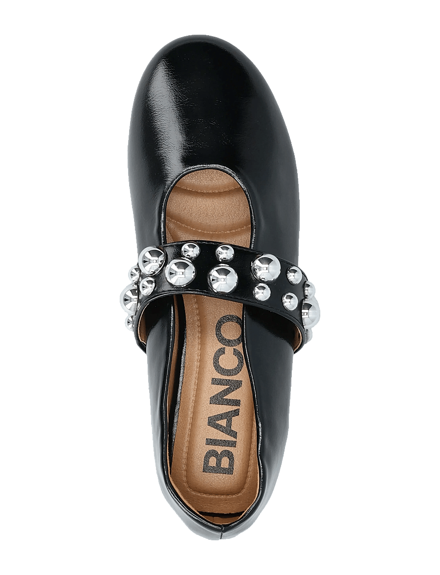 Bianco - BIALUNA Studded Ballet Flat Faux Leather - besondere anlässe - black - 3