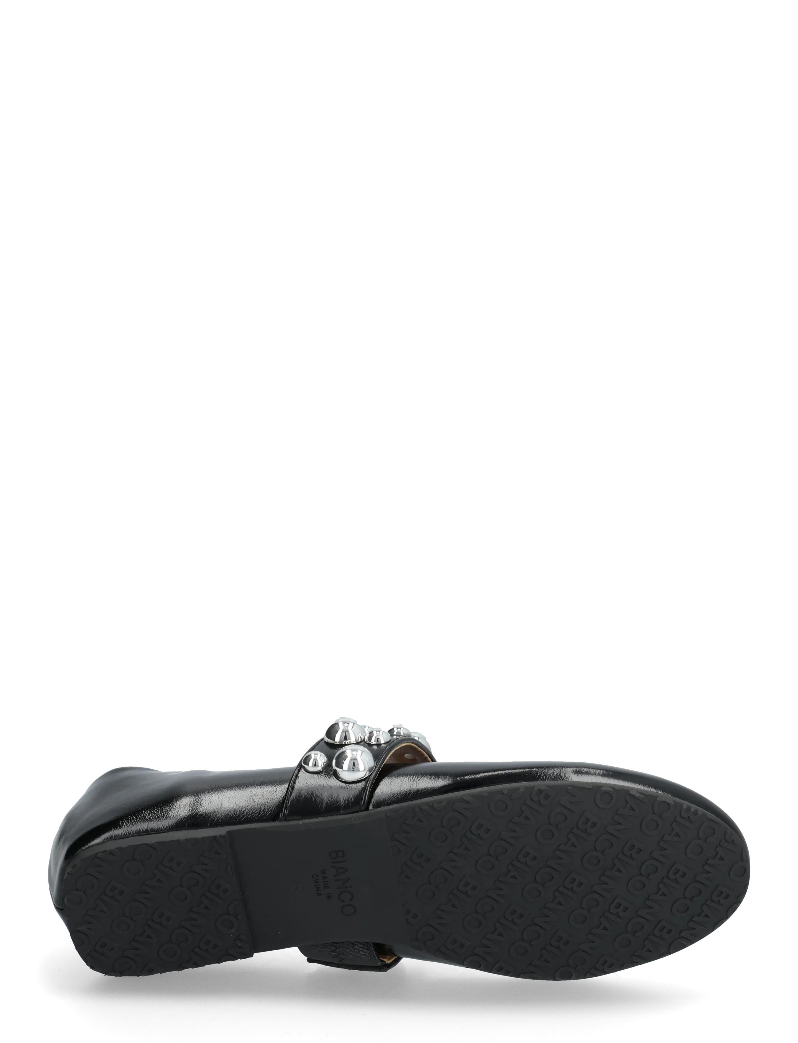 Bianco - BIALUNA Studded Ballet Flat Faux Leather - særlige begivenheder - black - 4