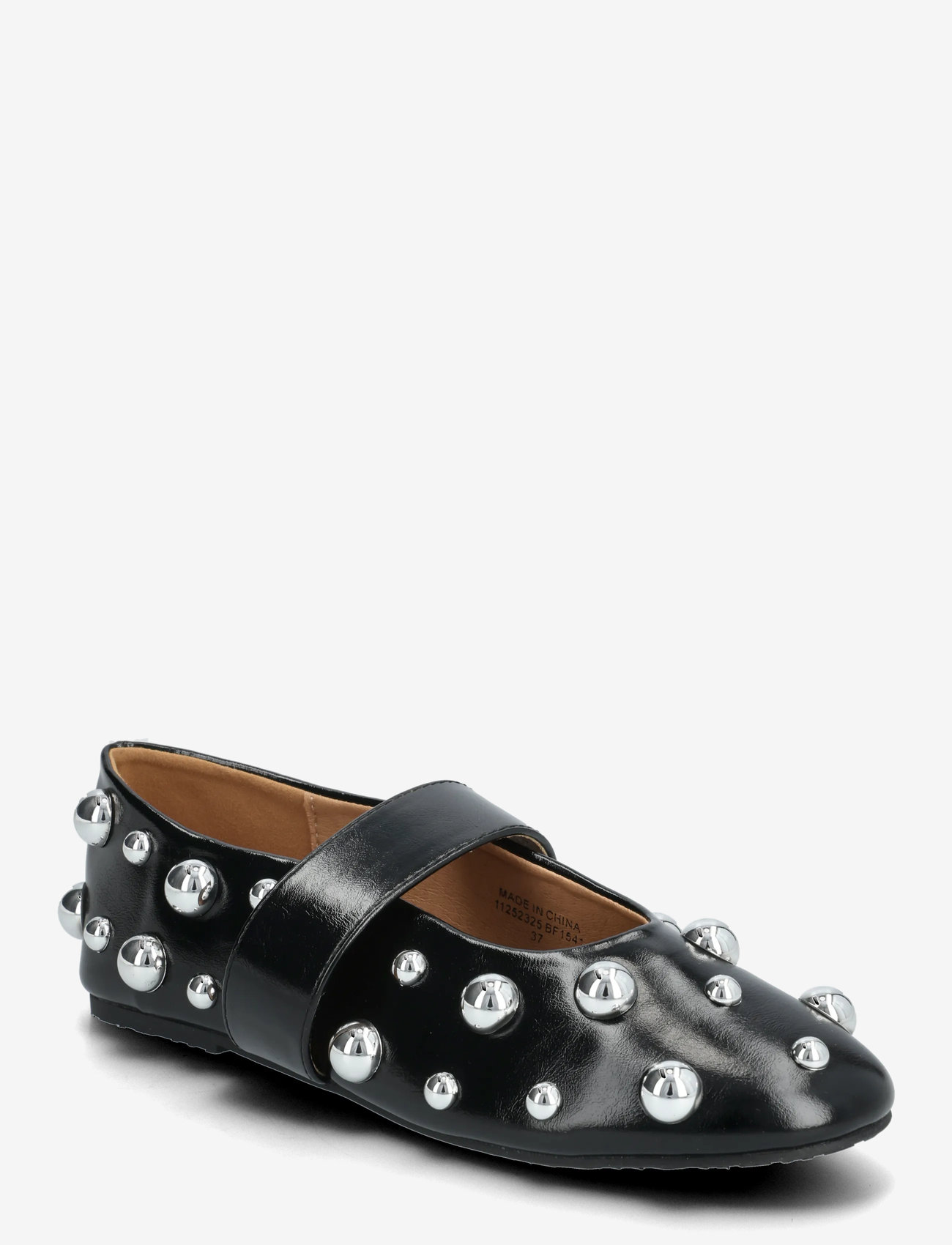 Bianco - BIALUNA Allover Studded Ballet Flat Faux Leather - særlige begivenheder - black - 0