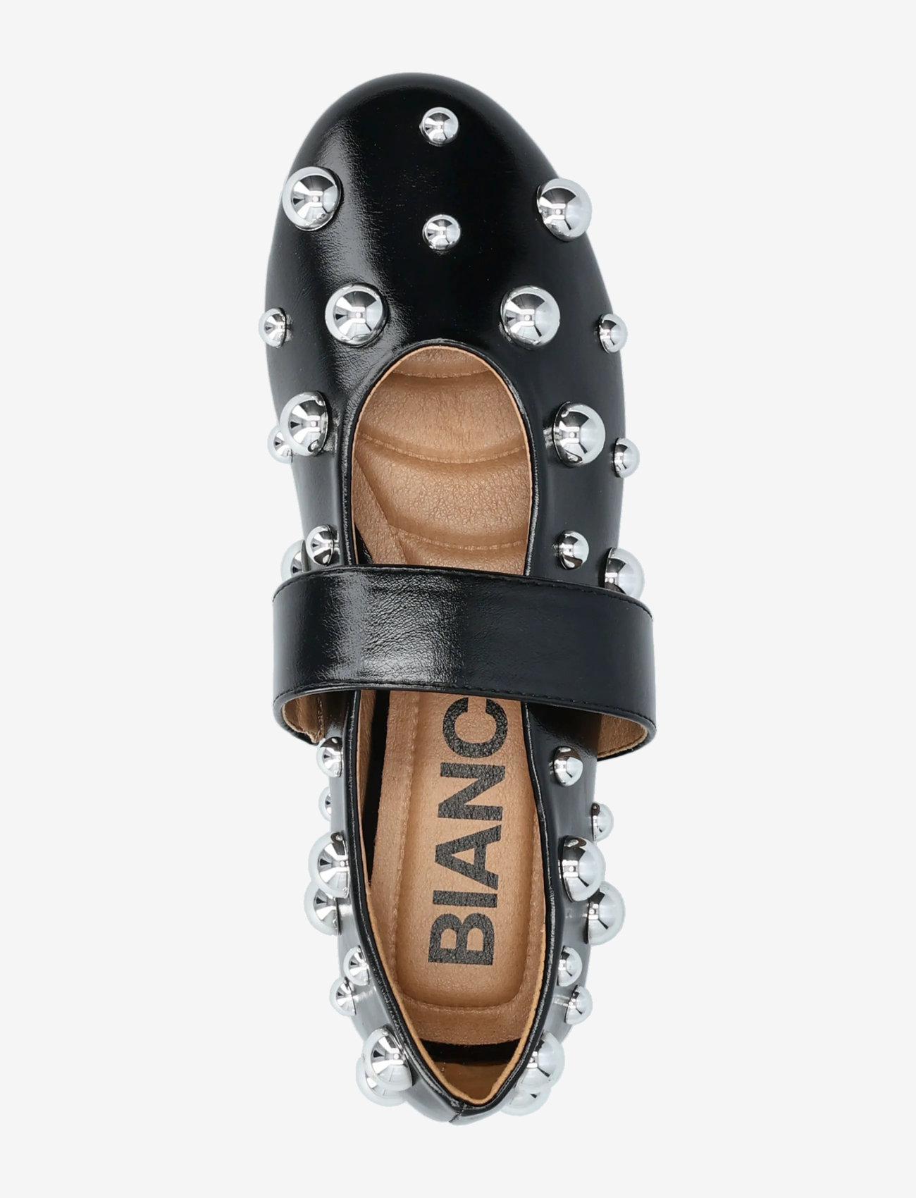 Bianco - BIALUNA Allover Studded Ballet Flat Faux Leather - særlige begivenheder - black - 3